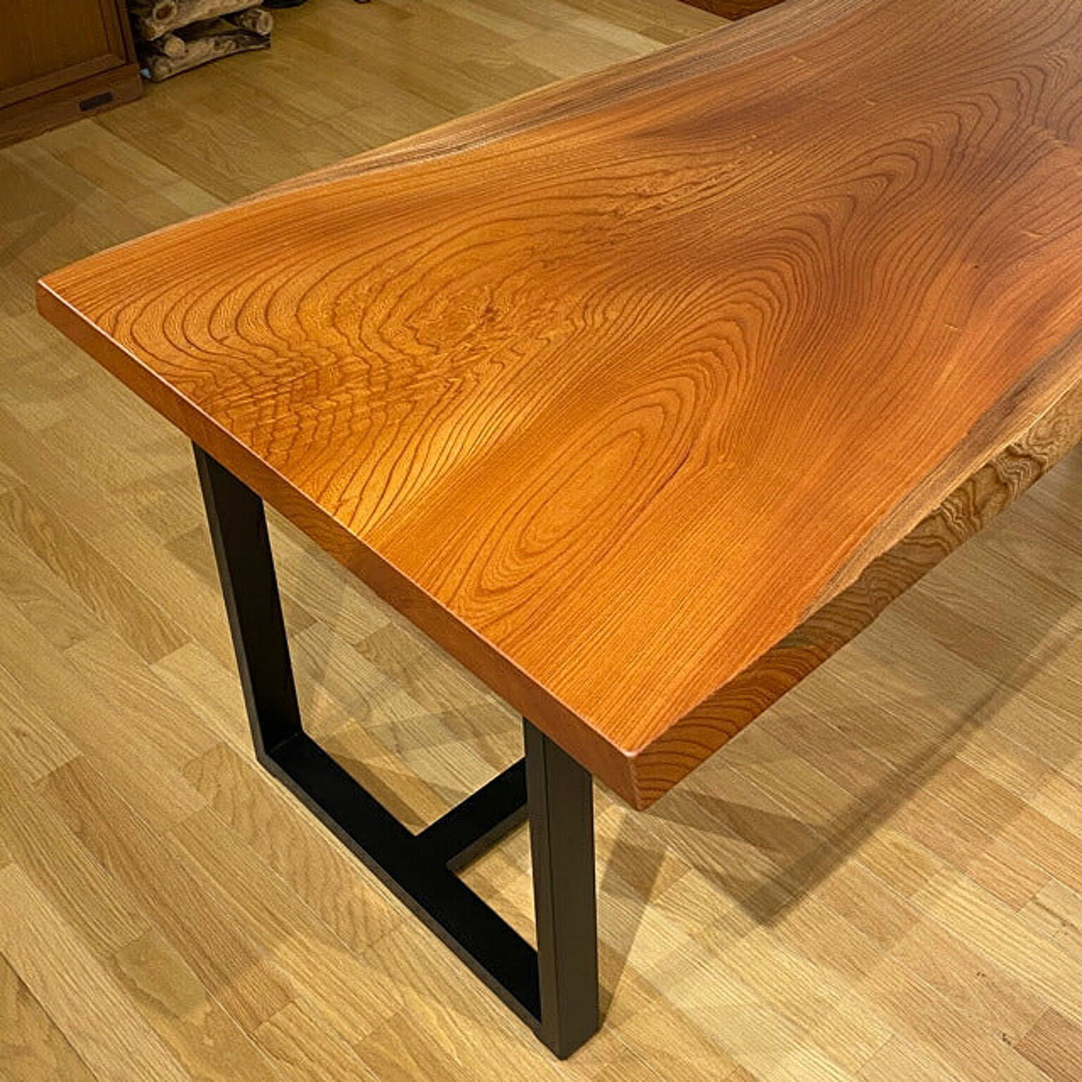 厚5.5cm欅 天然木 幅199cm 一枚板テーブル 兼用脚付き - 通販 厚5.5cm欅 天然木 幅199cm 一枚板テーブル 兼用脚付き - 通販