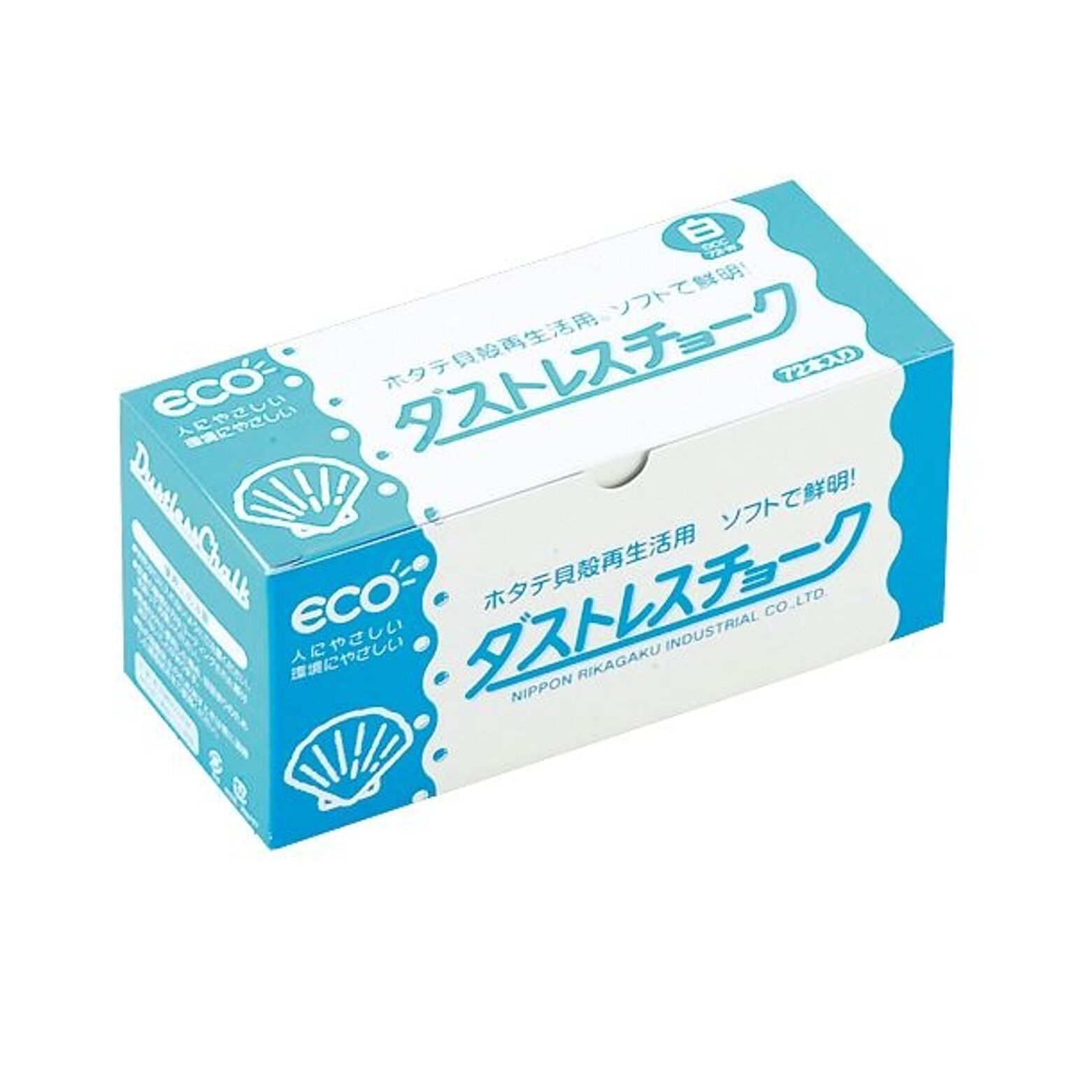 （まとめ） 日本理化学 ダストレスチョーク炭酸カルシウム製 白 DCC-72-W 1箱（72本） 【×10セット】