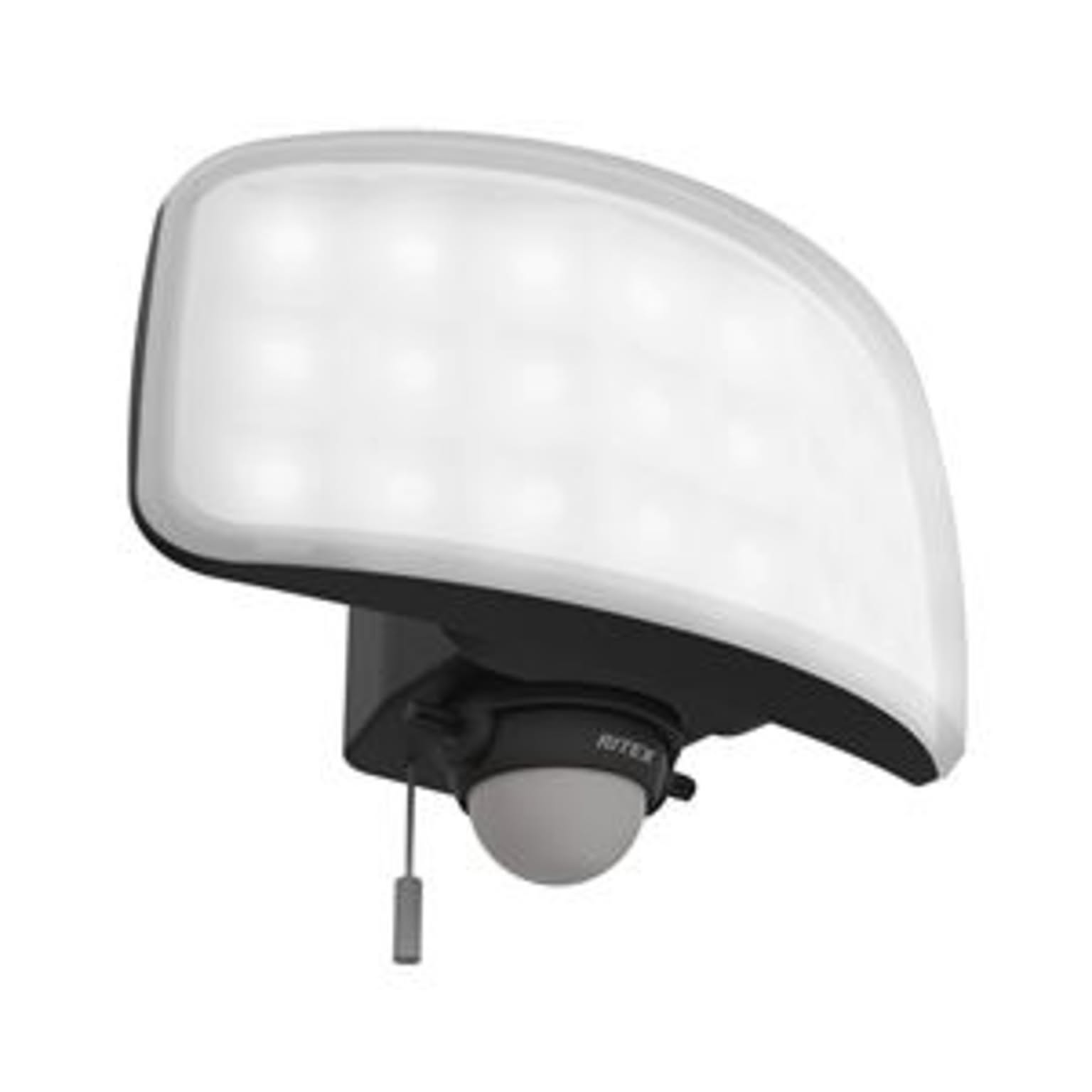 LED センサーライト 照明器具 幅20.4cm フリーアーム式 27W ワイド 2200ルーメン ひもスイッチ 屋内 屋外 ムサシ 防犯対策用品