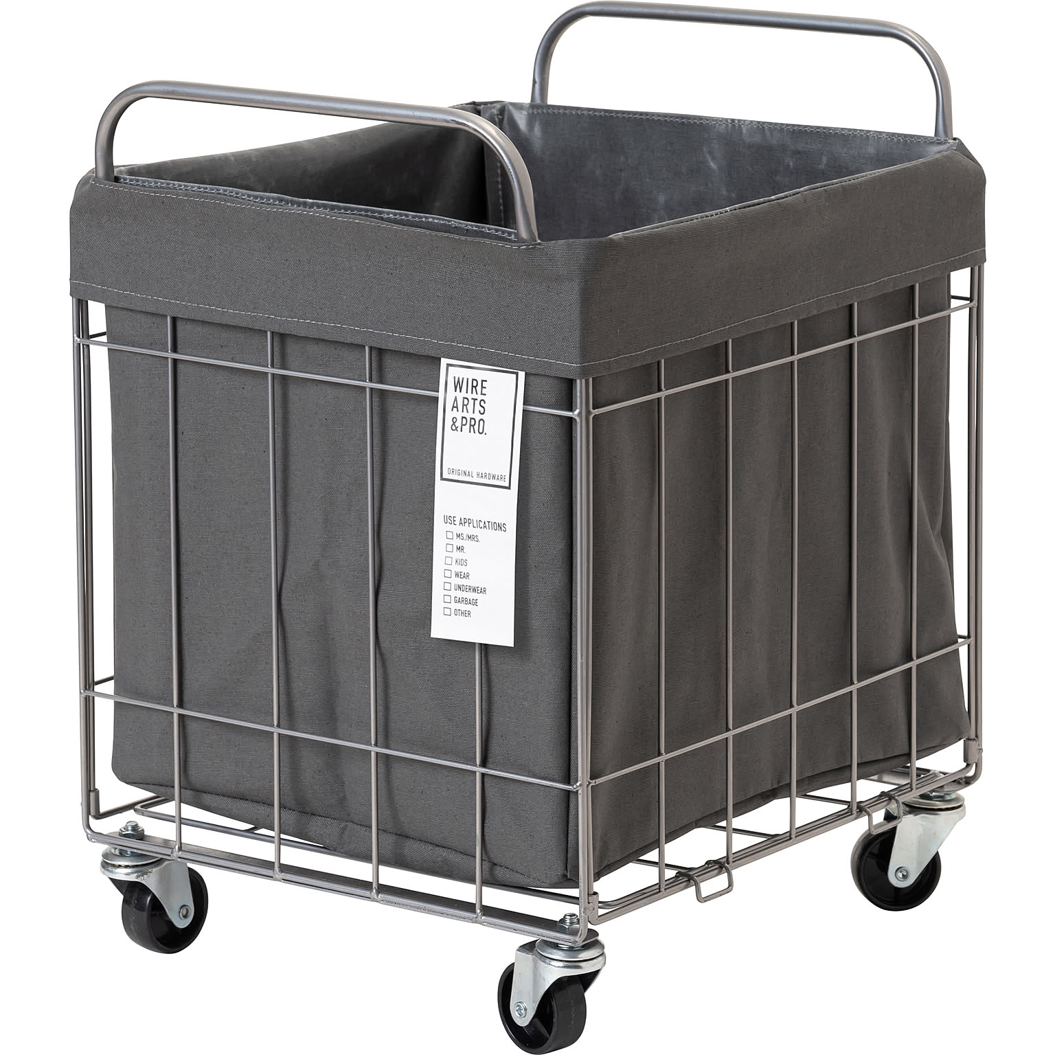 【BRID】FOLDING LAUNDRY SQUARE BASKET with CASTER 40L WIDE フォールディング ランドリー スクエアバスケット 40L WIDE