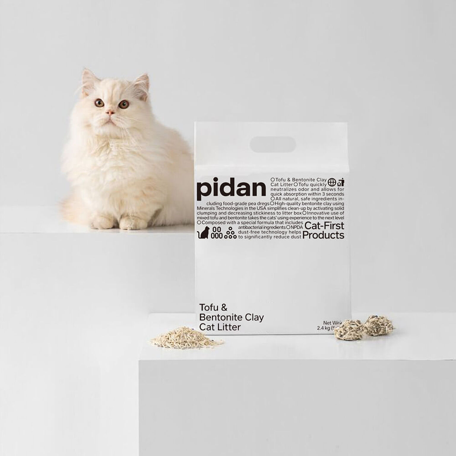 pidan（ピダン） 猫砂 おから＆ベントナイトミックス 4袋セット m13219