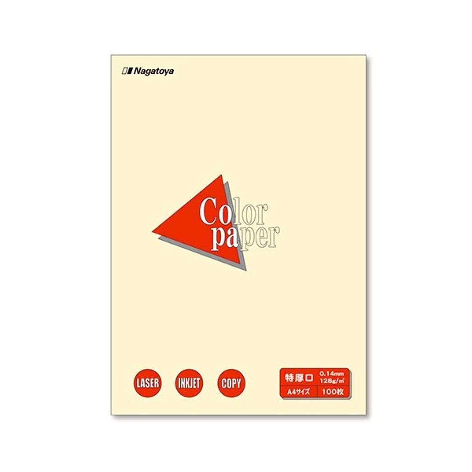 (まとめ) 長門屋商店 Color Paper A4 特厚口 レモン ナ-3402V 1冊（100枚）  【×10セット】