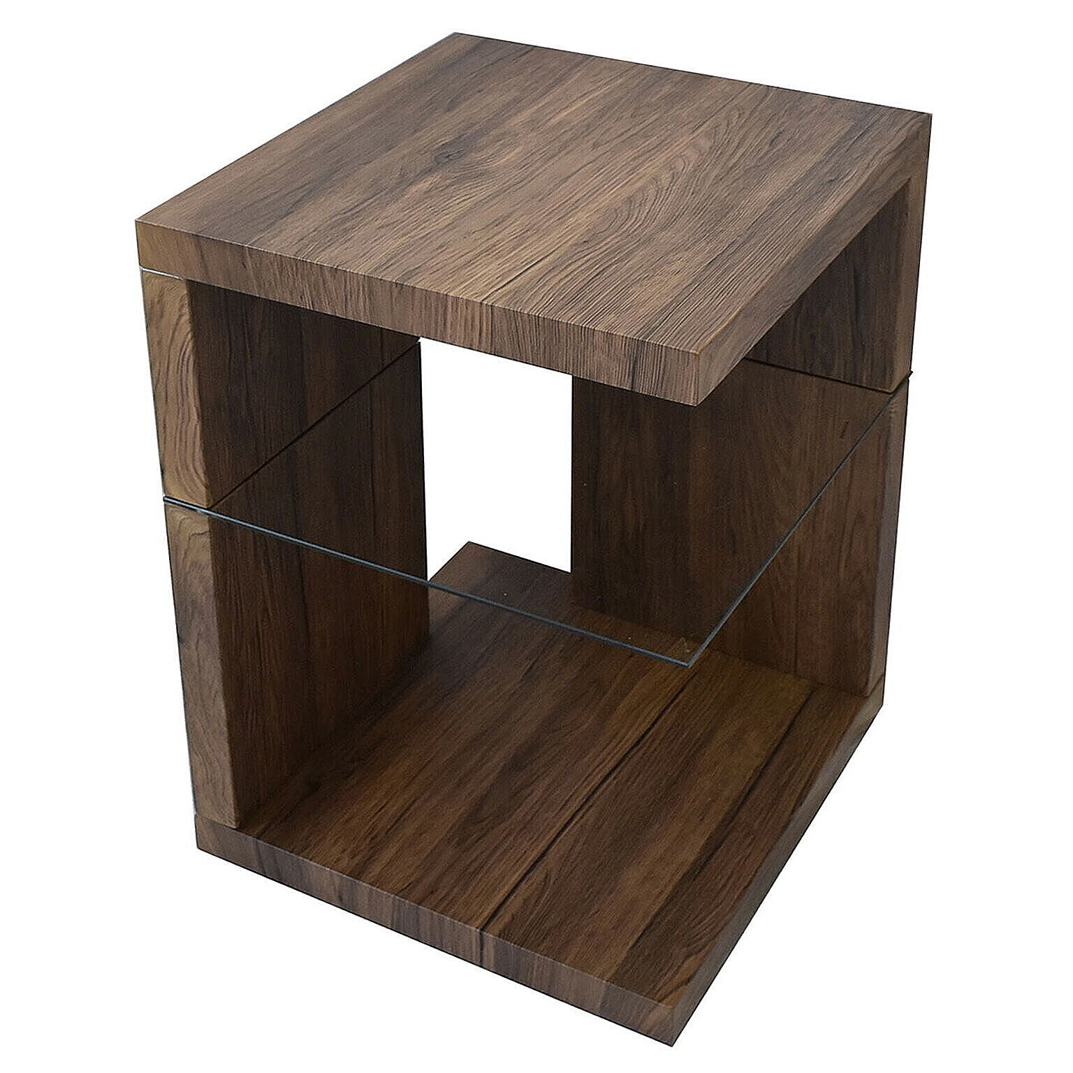LifeStyleFunFun 木製 サイドテーブル ブラウン
