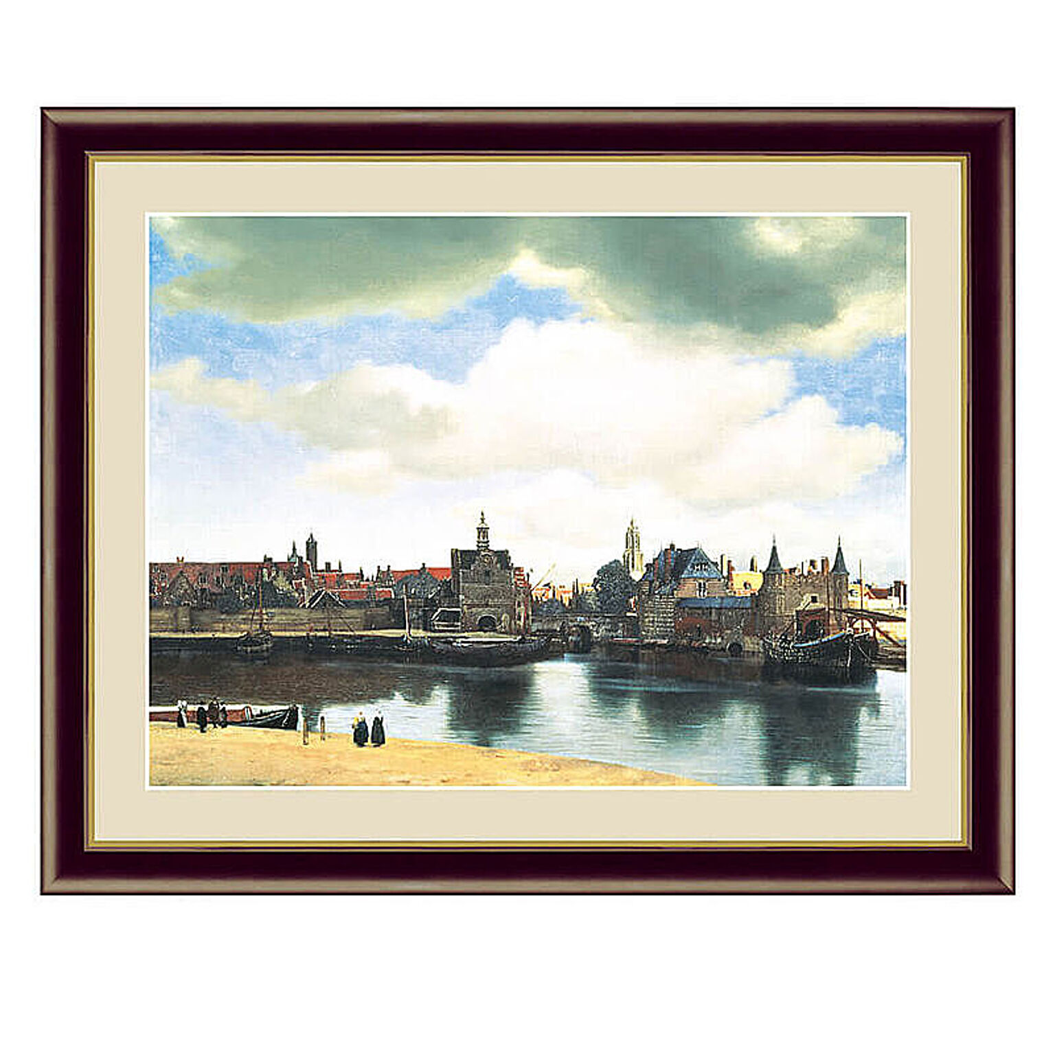 Johannes Vermeer（ヨハネス・フェルメール） デルフトの眺望  アートポスター（フレーム付き） m10770