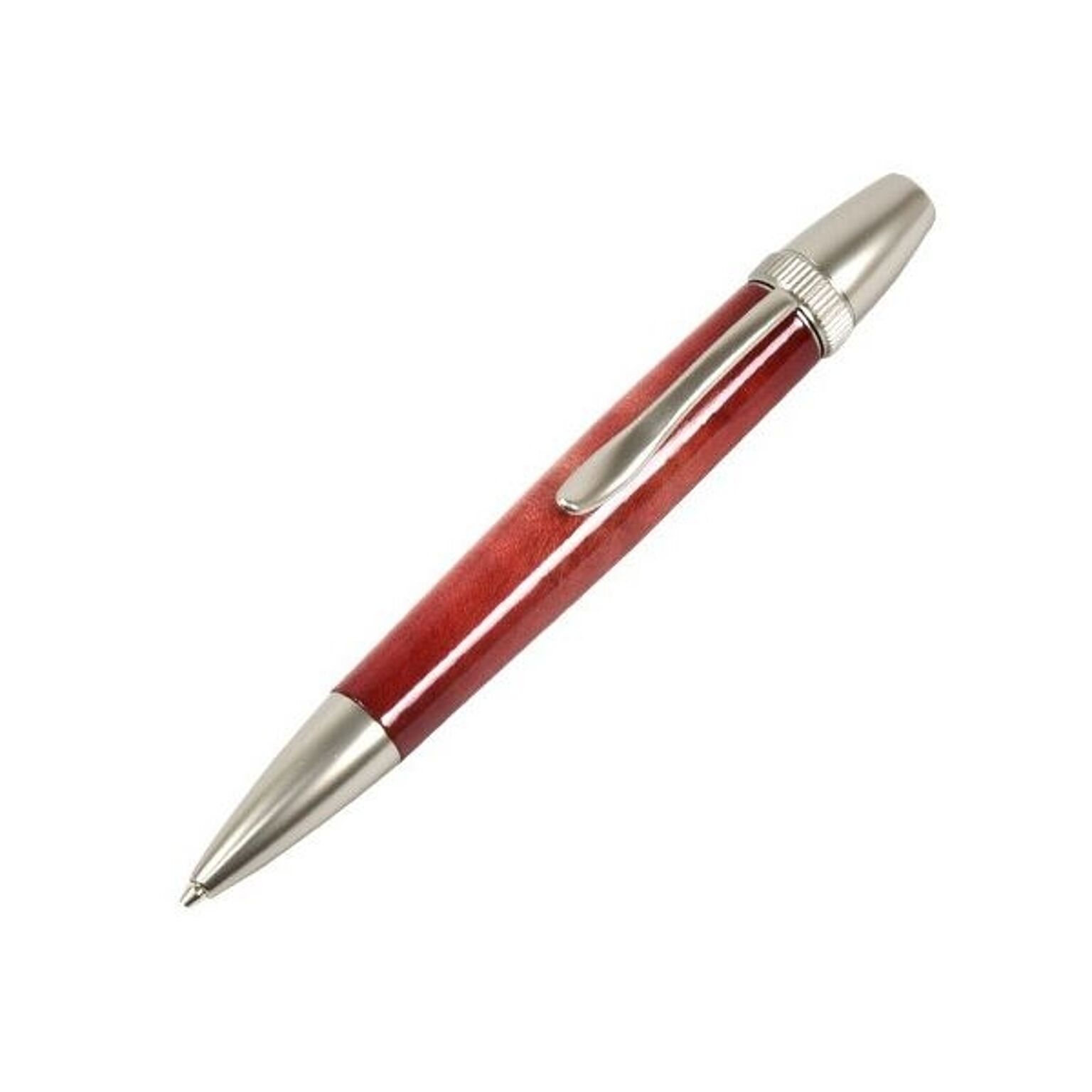 日本製 Air Brush Wood Pen キャンディカラー ボールペン(ギター塗装)【パーカータイプ/芯：0.7mm】Red/カーリーメイプル