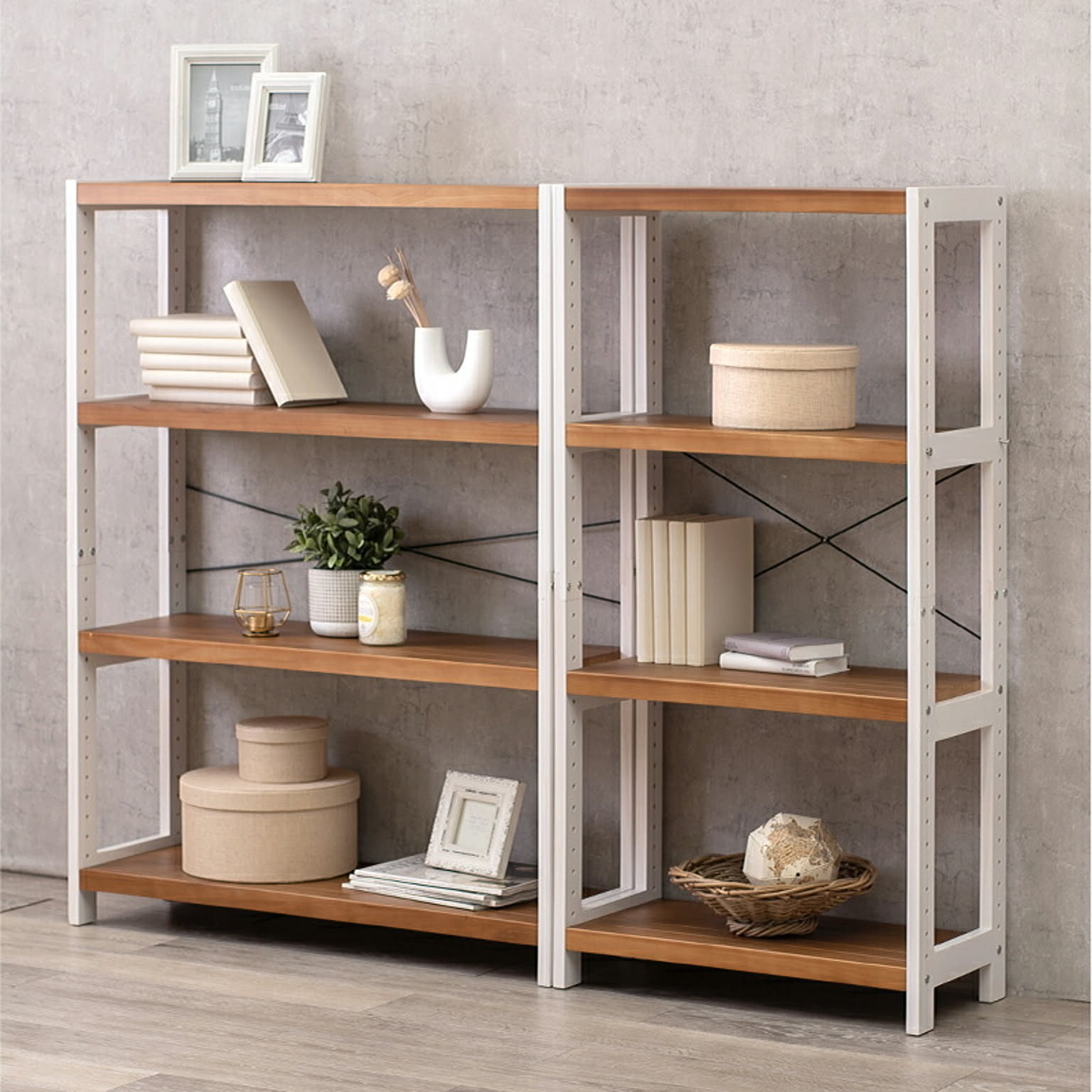 木製ラック ナチュラル 収納シェルフ 萩原 木製ラック 4段 幅90【natura】ナチュラ - 通販 | 家具と