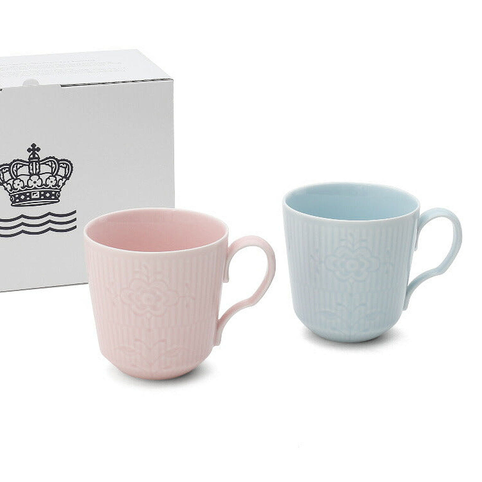 ロイヤルコペンハーゲン フラワーエンブレム マグカップ ペア 350ｍｌ ブルーローズ＆ピンクレディー Royal Copenhagen Flower Emblem