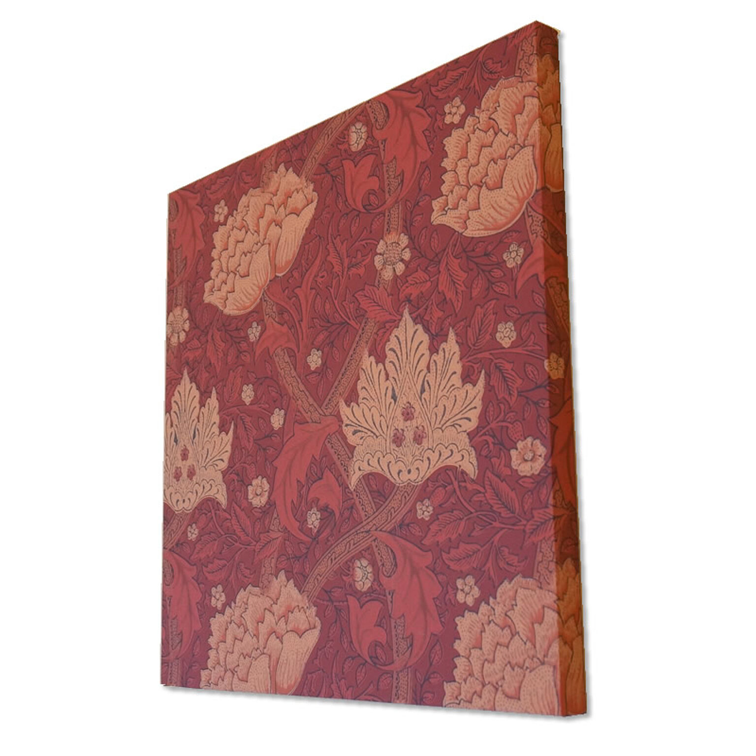 ウィリアムモリス アートパネル 壁紙 ウィンドラッシュ Windrush 木製パネル使用 絵画 インテリア 赤 レッド