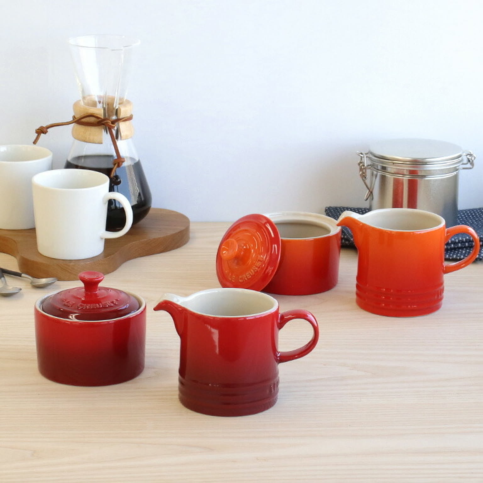 ルクルーゼ(ル・クルーゼ) シュガーボウル＆クリーマー Le Creuset