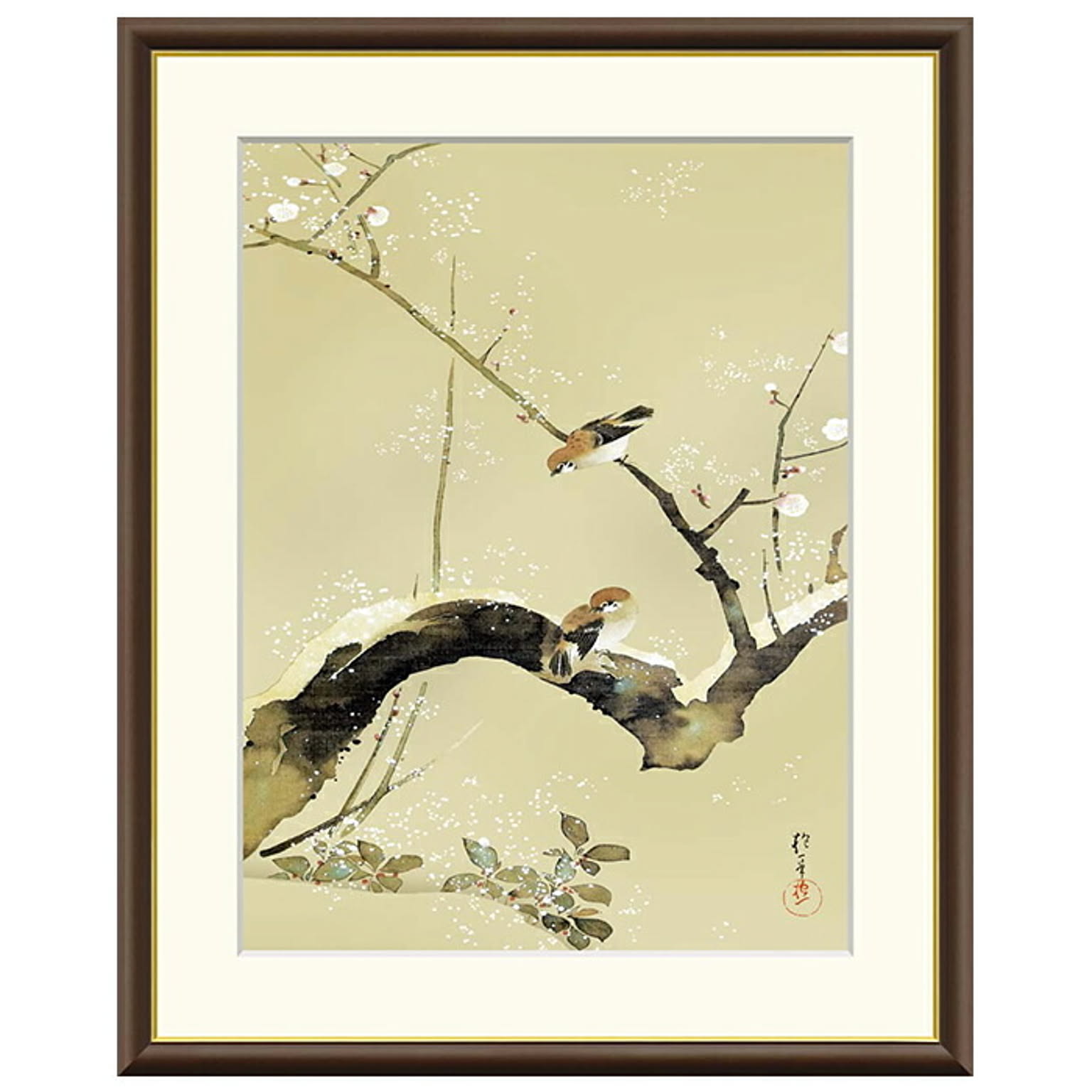 額絵 梅、雀 酒井抱一 52x42cm 三幸 - 通販 | 家具とインテリアの通販