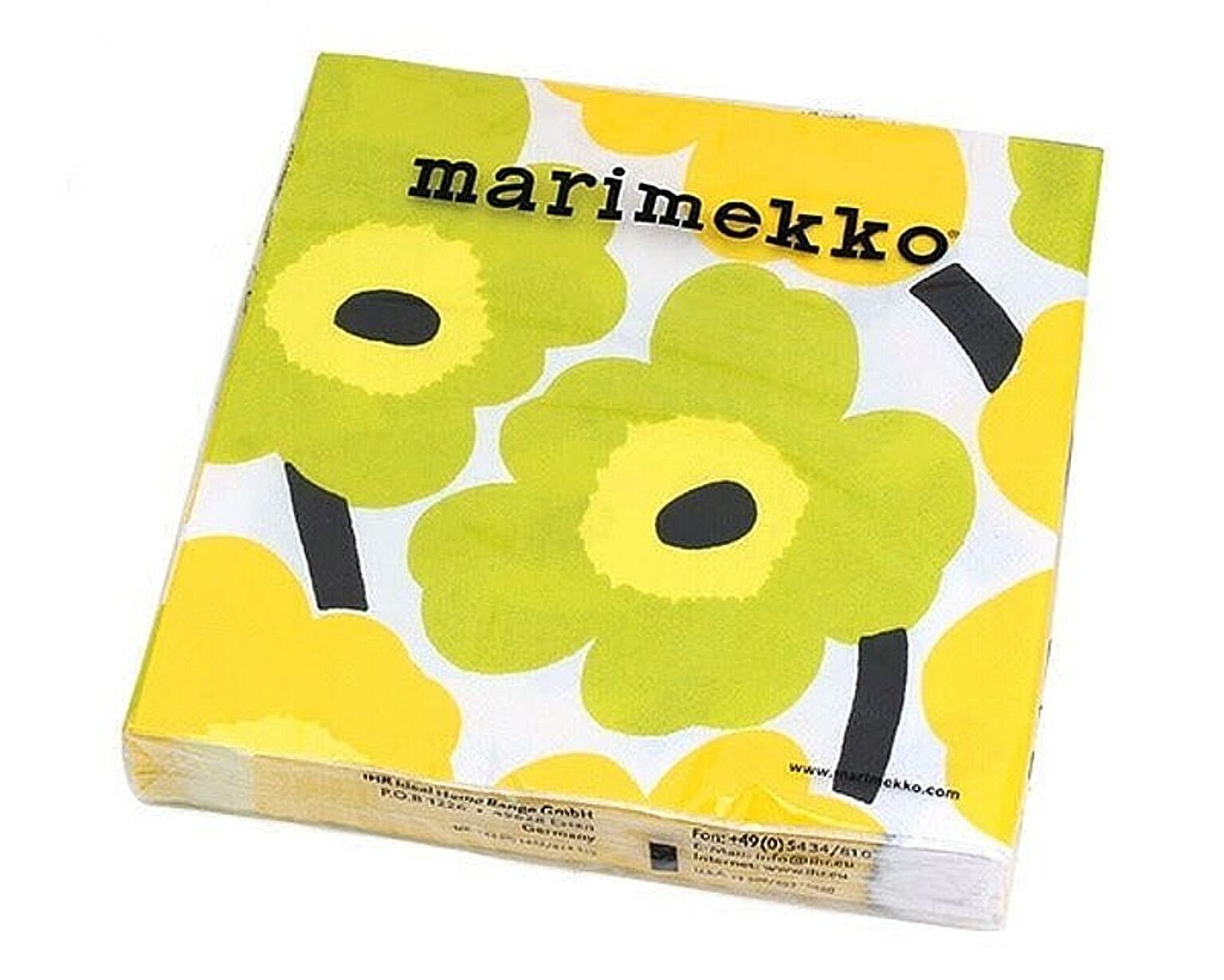 マリメッコ ペーパーナプキン ウニッコ イエロー 33x33cm 20枚入り 552670 marimekko UNIKKO