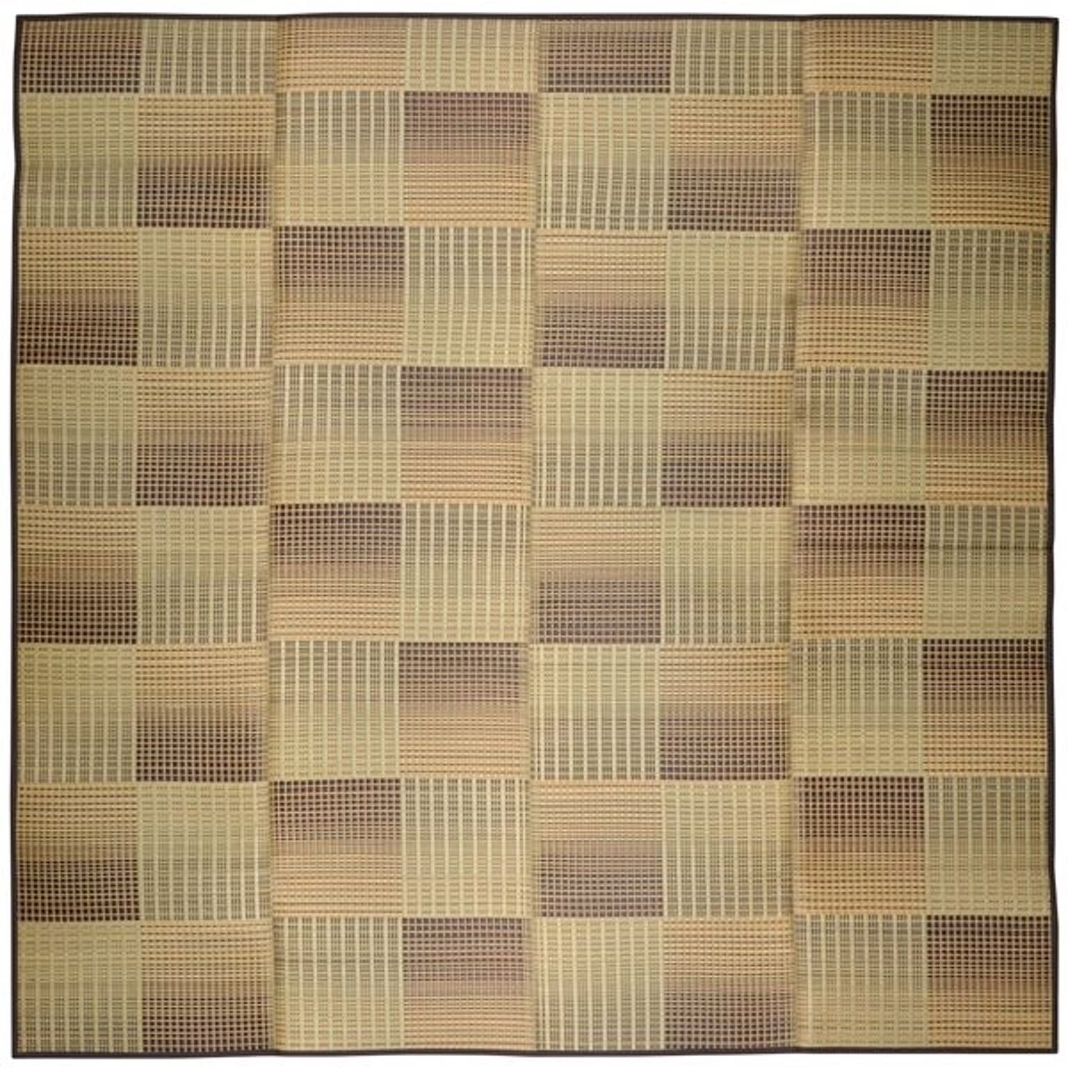 い草 ラグマット/絨毯 【約180×240cm ベージュ】 表面：イ草100％ 裏貼り 折りたたみ可 『クレパス』 〔リビング ダイニング〕【代引不可】