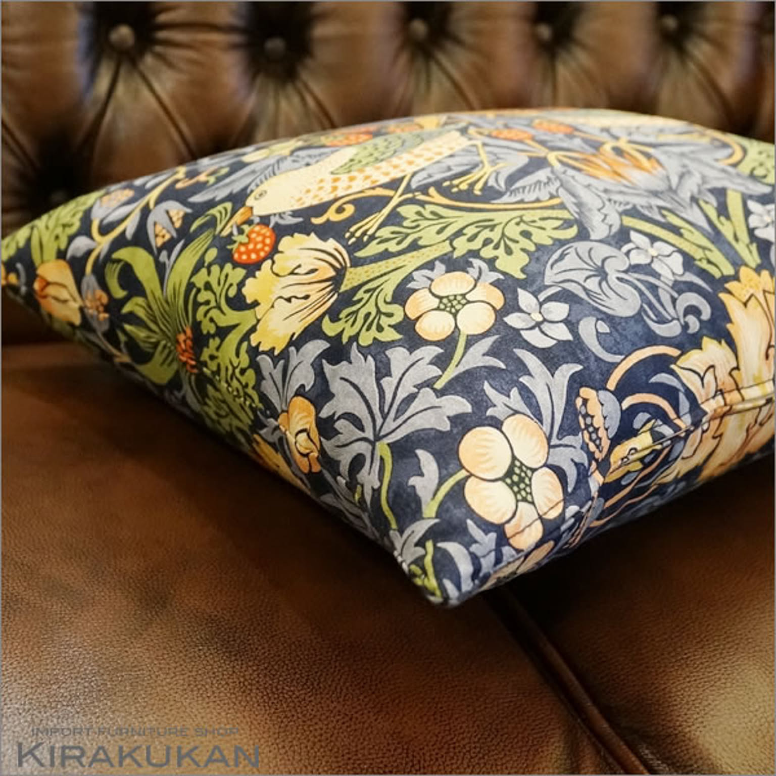 ウィリアムモリス いちご泥棒313 クッションカバー45 英国製生地使用