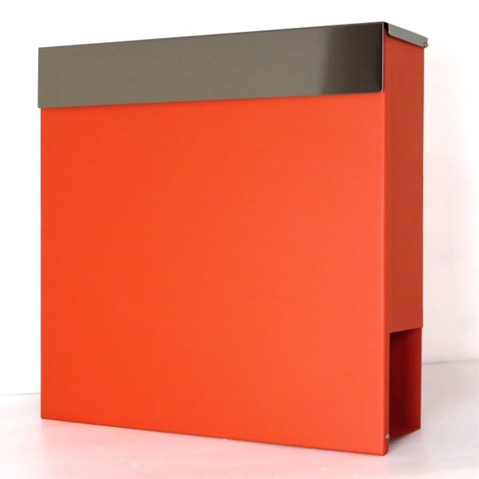 郵便ポスト 郵便受け おしゃれ 人気 大型 メールボックス 壁掛け 鍵付き マグネット付き オレンジ 橙色ポスト 通販 家具と