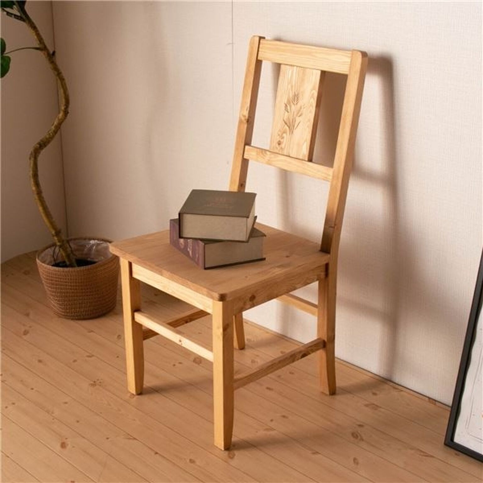 ダイニングチェア 食卓椅子 44×50.6×90cm ナチュラルブラウン 木製 パイン材 完成品 リビング ダイニング