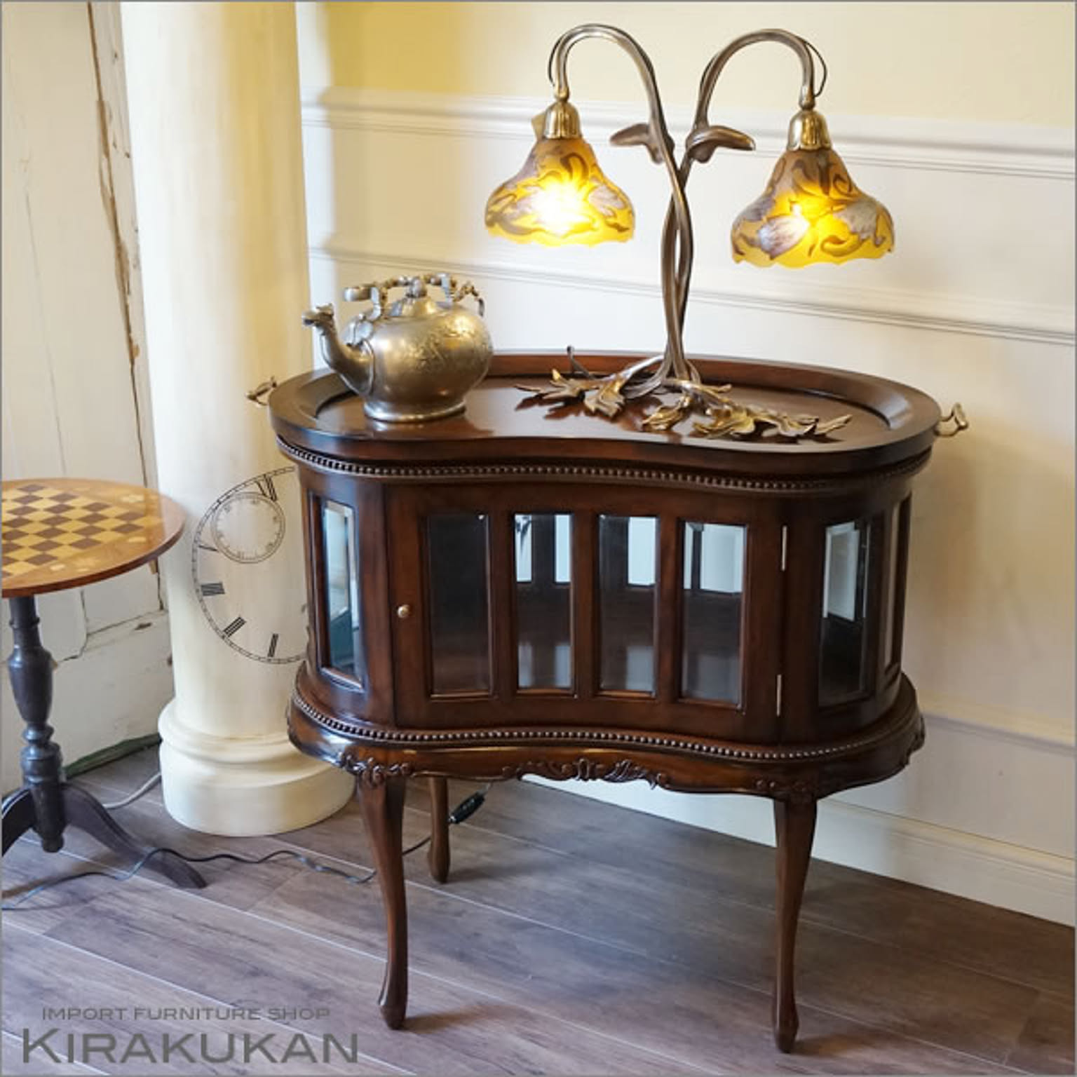 マリナカッシーリ イタリアンスタイル ボトルショーケース トレイ付 ブラウン 通販 家具とインテリアの通販【RoomClipショッピング】