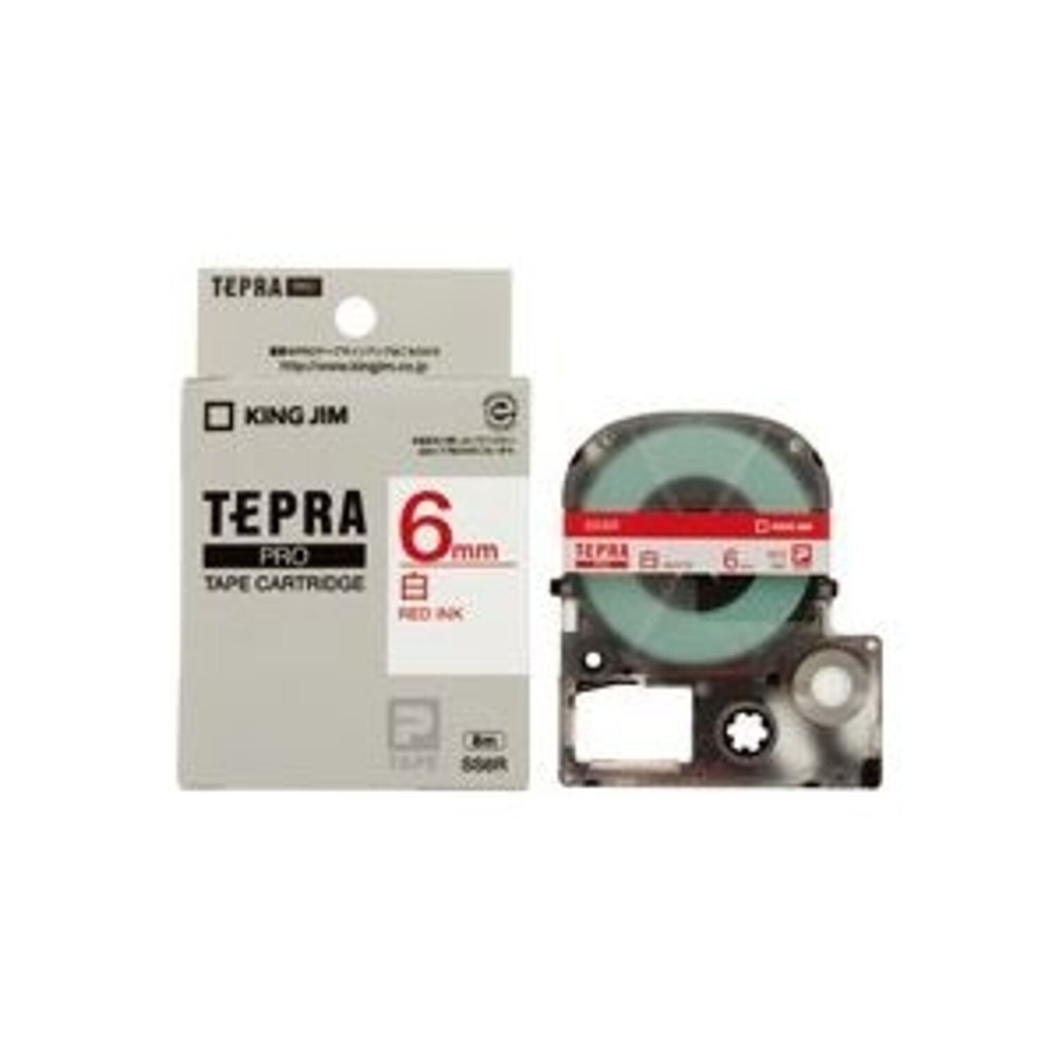 業務用5セット) キングジム テプラPROテープ/ラベルライター用テープ 幅：6mm SS6R 白に赤文字 通販 RoomClipショッピング