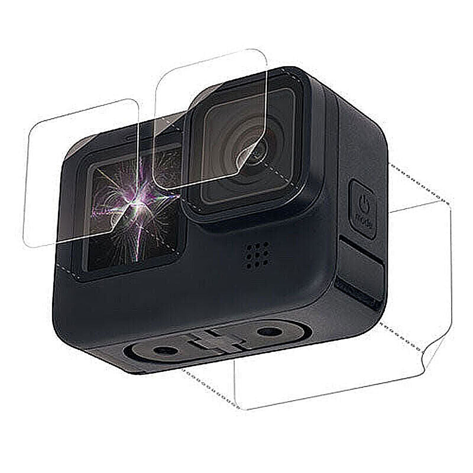 エレコム GoPro HERO9 Black用 保護フィルム ガラスフィルム AC-GP9BFLPAFFG 管理No. 4549550218436