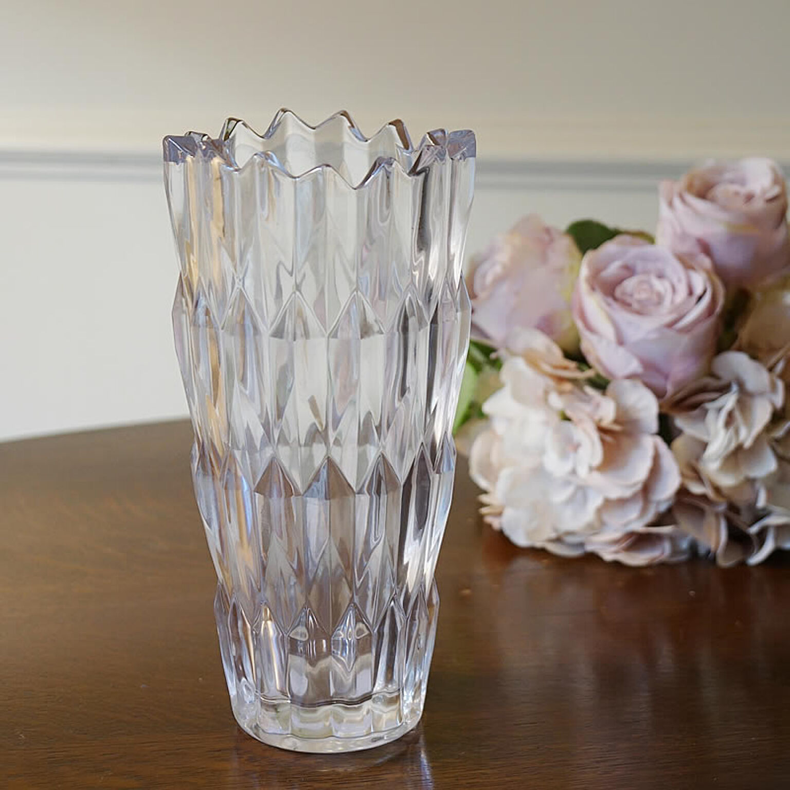 フラワーベース 花瓶 ガラス製 クリア 置物