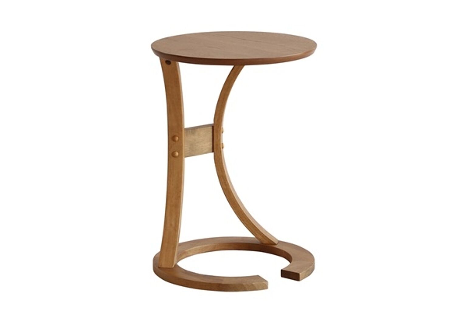 ロータス 北欧スタイル サイドテーブル 木製 ブラウン 円形