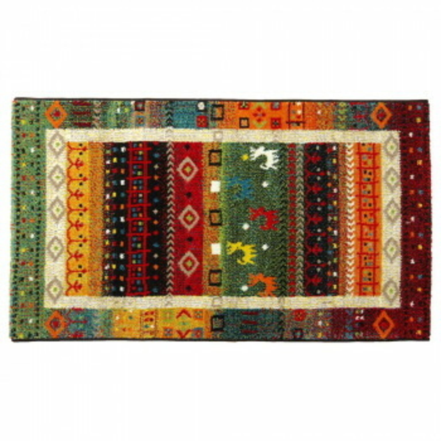 トルコ製 ウィルトン織り 玄関マット ギャッベ 約60×90cm 2050569