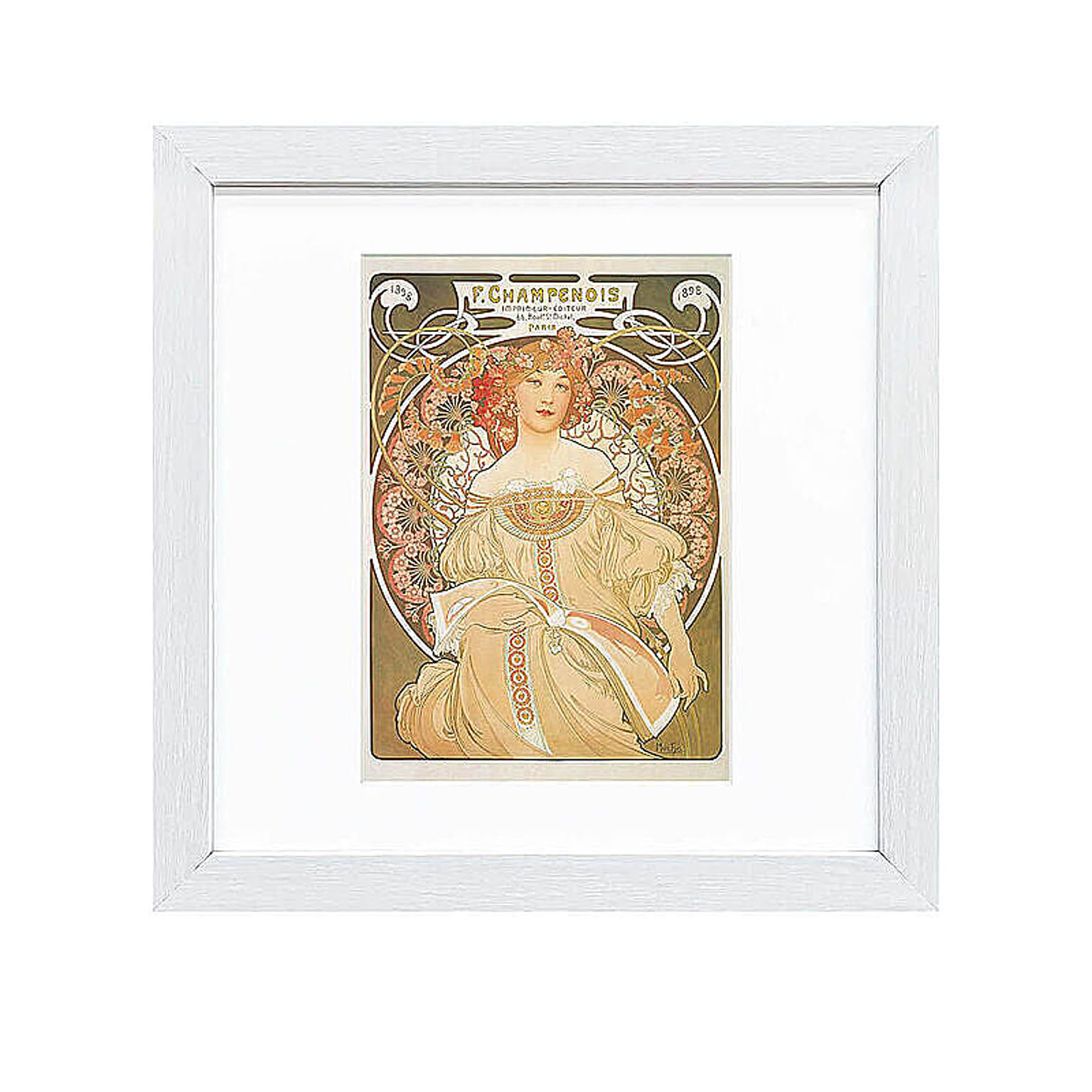 Alfons Mucha（アルフォンス ミュシャ） 夢想 アートポスター（フレーム付き） m11461