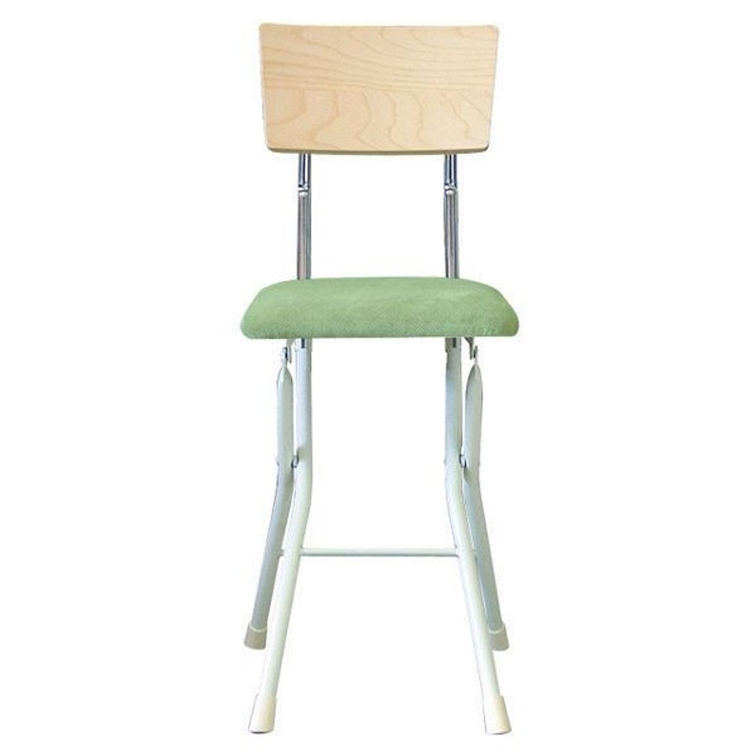 折りたたみ椅子 【同色2脚セット ナチュラル×グリーン×ミルキーホワイト】 幅32cm 日本製 スチールパイプ 『アッシュウッドチェア』【代引不可】