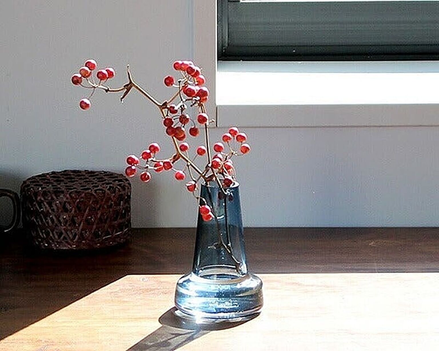 ホルムガード フローラ ベース 12cm ロング ブルー Holmegaard Flora vase