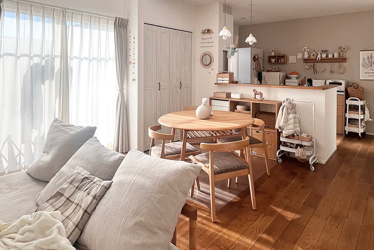 圧迫感のない、シームレスな空間