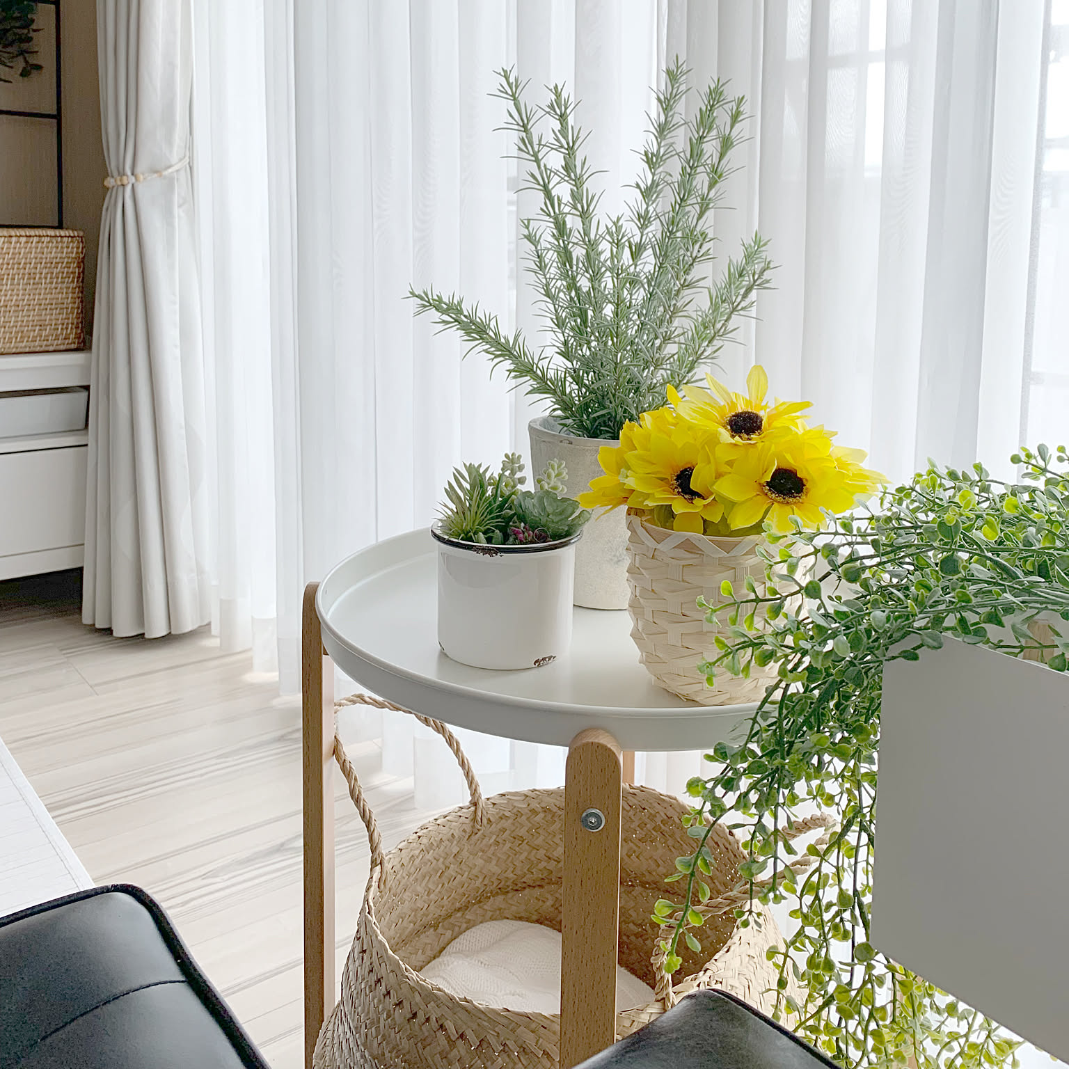 ナチュラルインテリアに♡セリアのフェイクグリーン・フラワーのあるお部屋