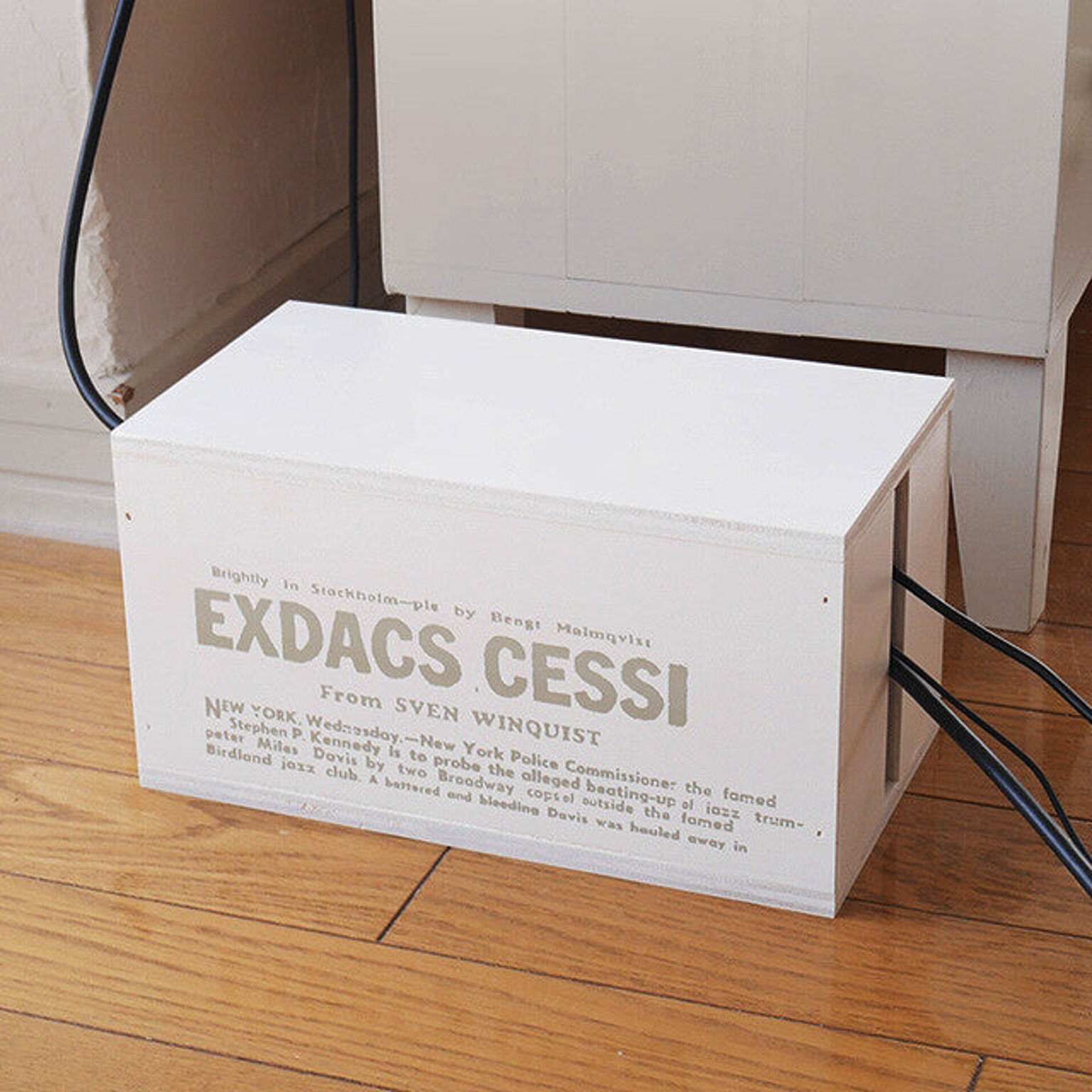 BREA 木箱 配線隠しBOX ケーブルボックス コンセントカバー モノトーン ホワイト