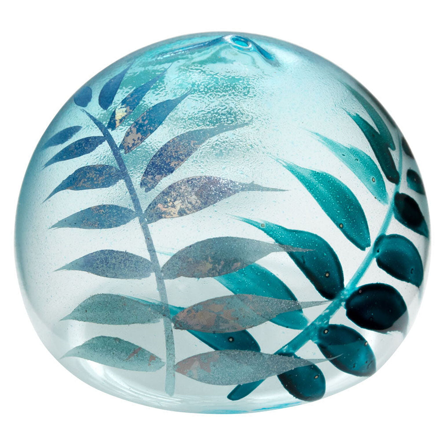 ビードロ浮き玉・小　しだ　水に浮かべて涼を感じるインテリア　木之本　福島県の工芸品　Glass float, Fukushima craft