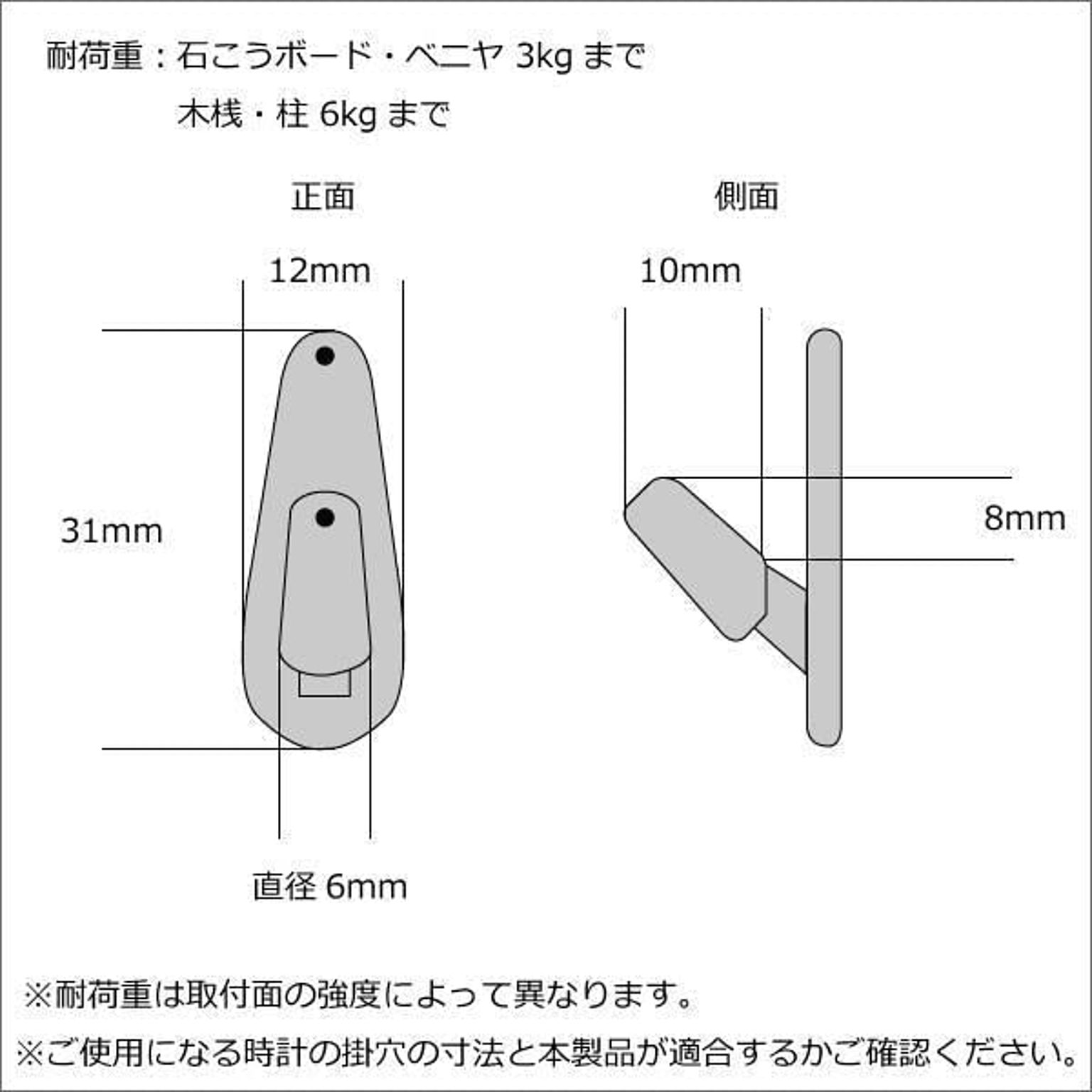 壁掛けフック・壁掛け金具