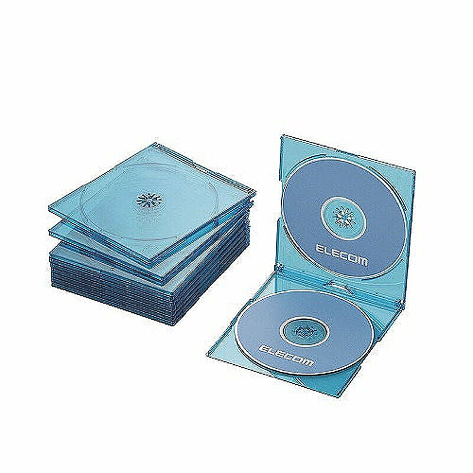 エレコム　Blu-ray/DVD/CDケース(スリム/PS/2枚収納)　CCD-JSCSW10CBU 管理No. 4953103400269