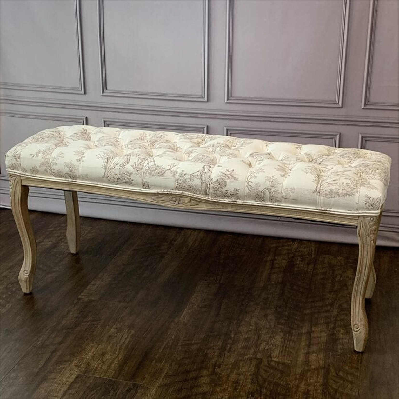 ヴィヴィアンホームスタイル フレンチインテリア・ベンチ トワルドジュイ Toile de Jouy 17701BH-JY02