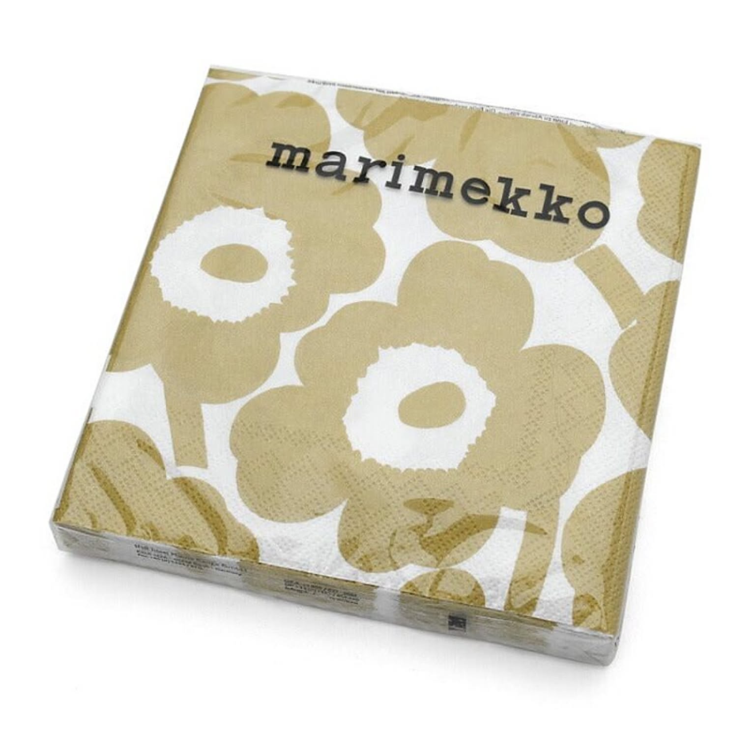 マリメッコ ペーパーナプキン ウニッコ ホワイトゴールド 33x33cm 20枚入り marimekko UNIKKO