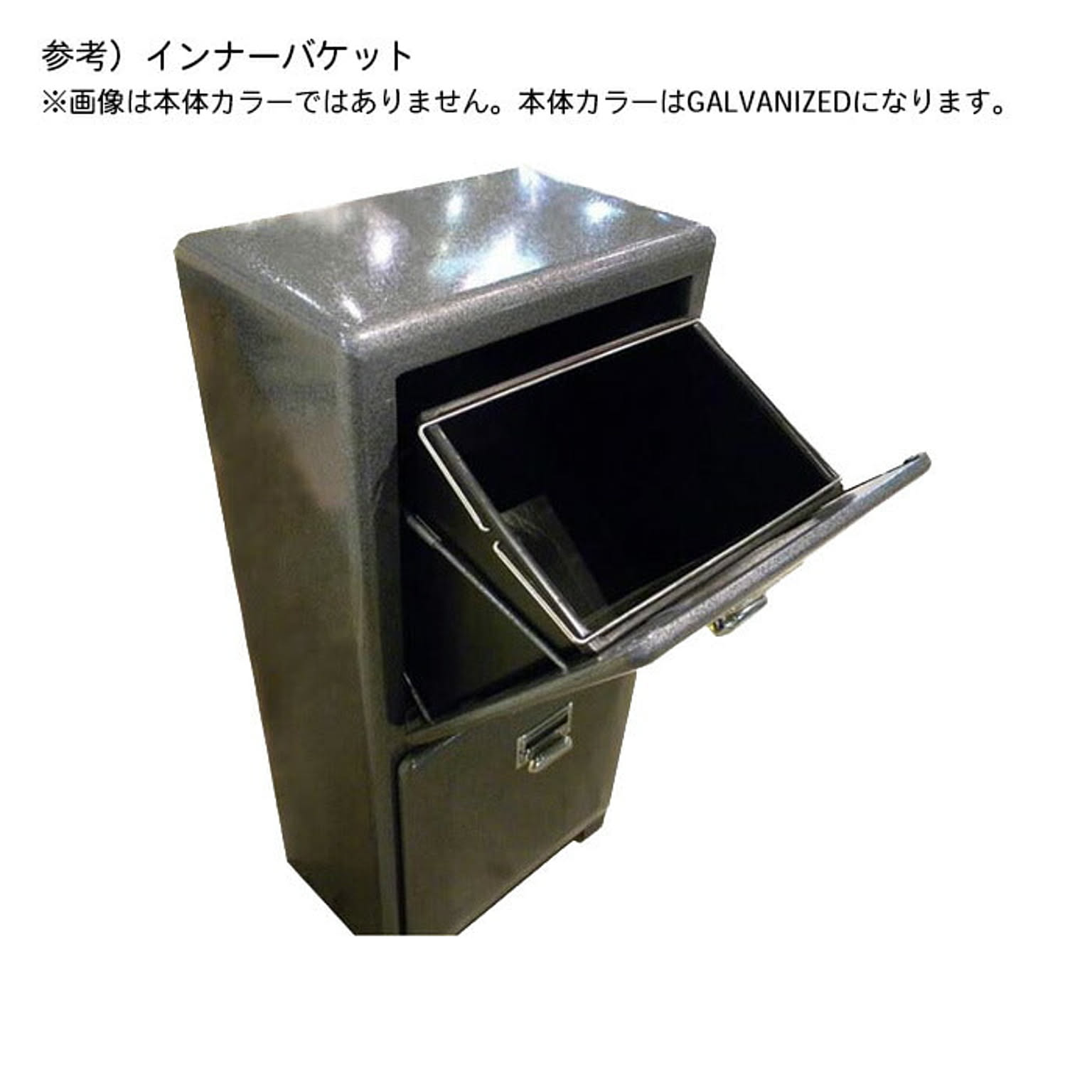 ゴミ箱 TRASH CAN DOUBLE DECKER GALVANIZED 100133GV 幅400x奥行290x高さ890mm