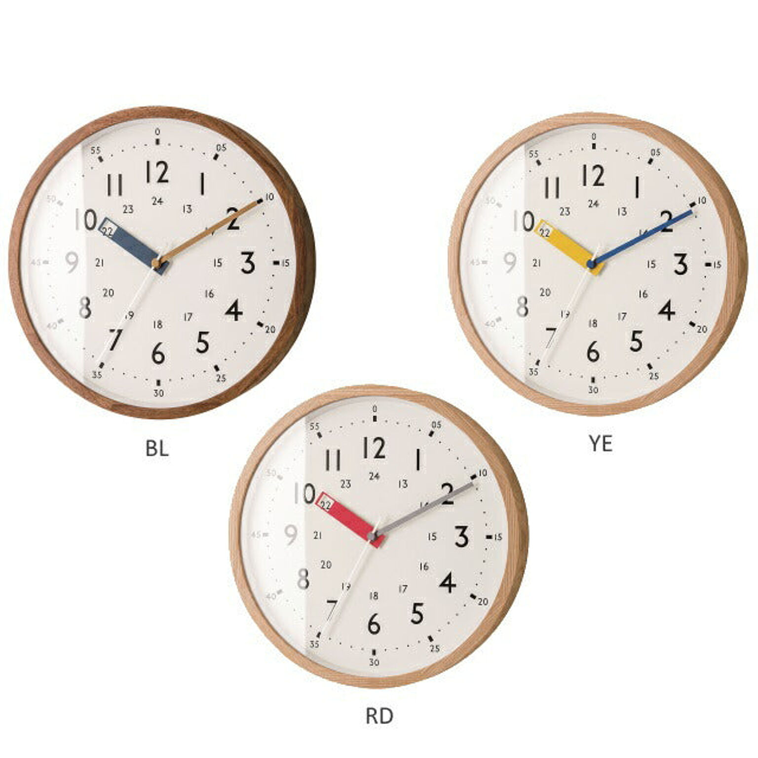 スーパーセール期間限定 INTERFORM INC. インターフォルム 壁掛け時計 ウッドフレーム 北欧 レトロ シンプル 見やすい 掛け時計  Enoch イーノク CL-3853
