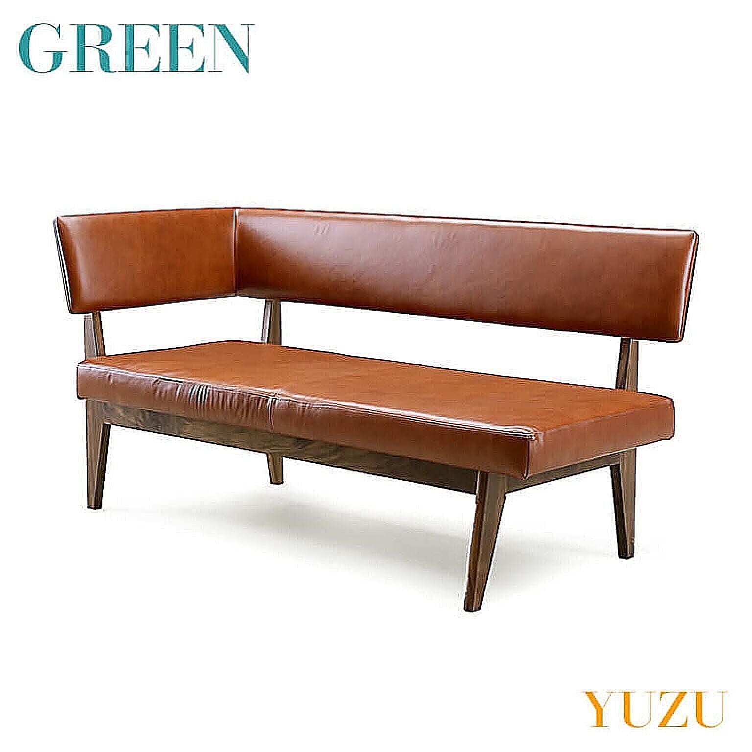 GREEN YUZU LDチェア B ウォールナット Y-017R 本革 総革 リビング ダイニング イス 椅子 セラウッド塗装 グリーン ユズ 送料無料 在庫限リニューアル予定