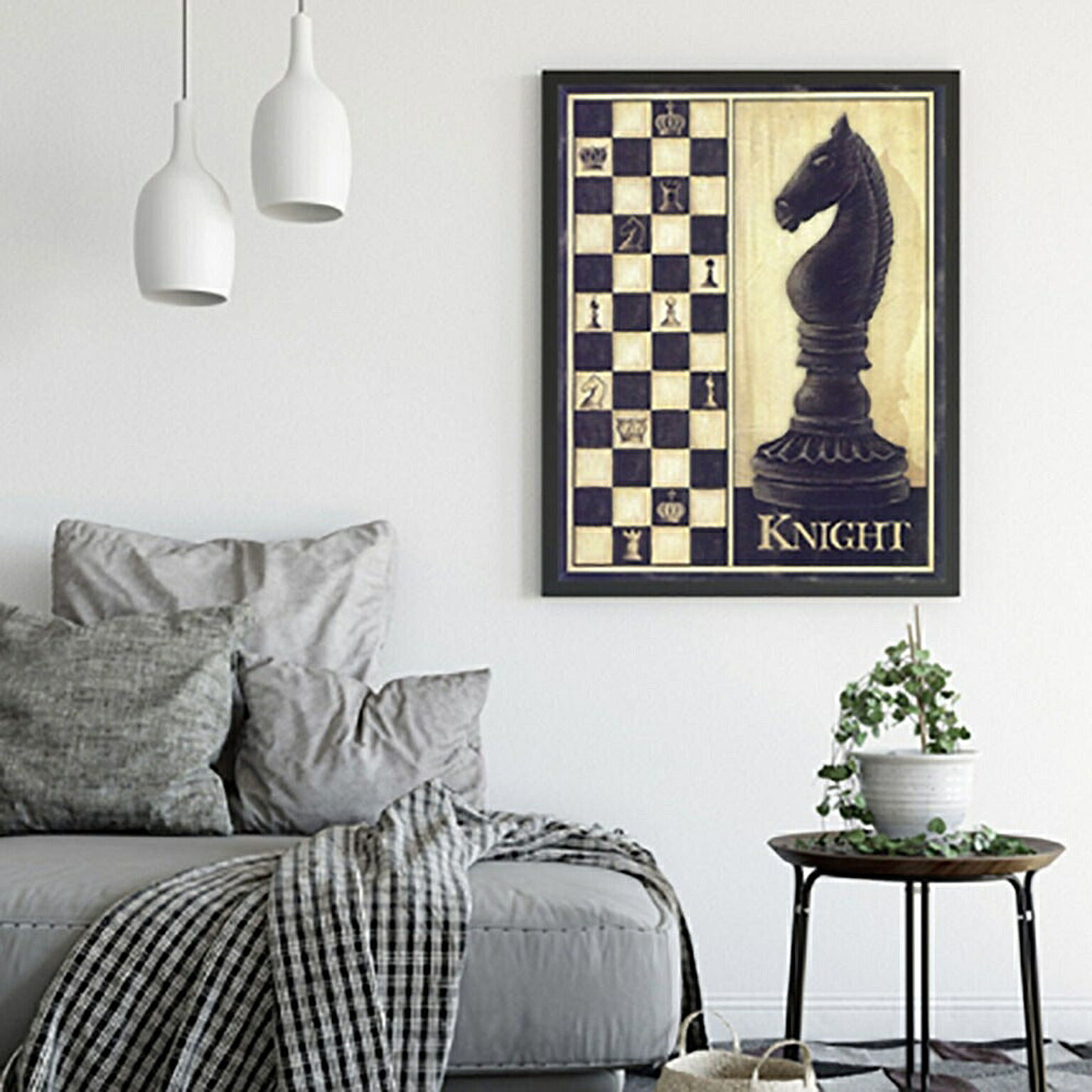ポスター 3種類 ナイト クィーン キング アンティーク チェス 駒 ...