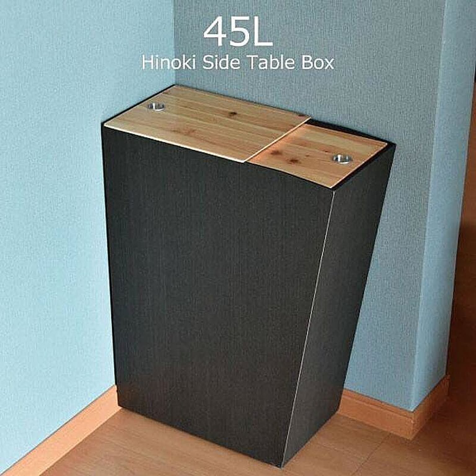 橋本達之助工芸 ひのき張りサイドテーブルBOX 45L ゴミ箱