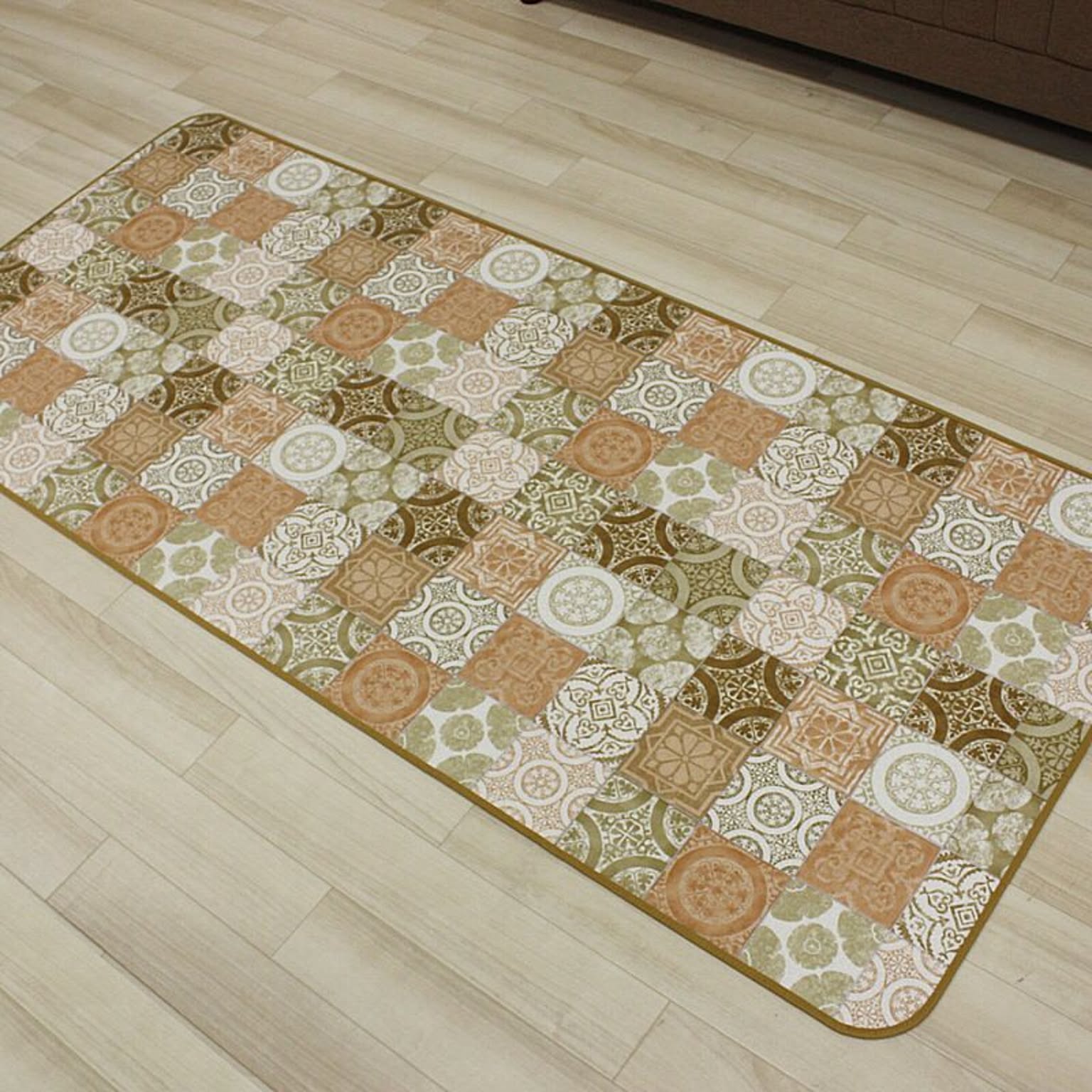 クッションフロア キッチンマット 約100×120cm  (SL)  縁あり ( テープロック加工 )  幅100cm クッションシート 台所用 抗菌 撥水 防汚 防カビ 日本製 引っ越し 新生活