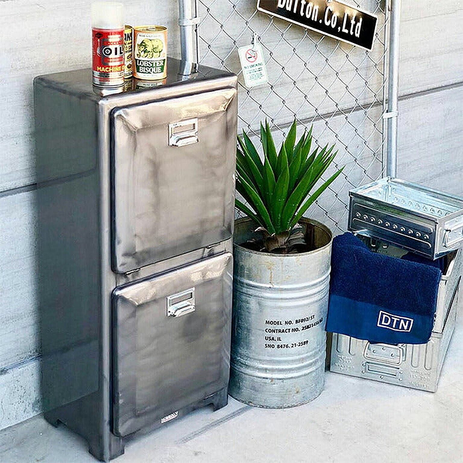 ゴミ箱 TRASH CAN DOUBLE DECKER RAW 100133RW 幅400x奥行290x高さ890mm ダルトン 通販