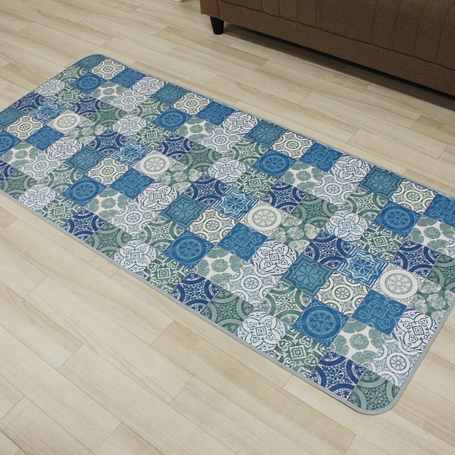 クッションフロア キッチンマット 約80×270cm (SL) 縁あり ( テープロック加工 ) 幅80cm ビニール製 クッションシート 台所用 抗菌 撥水 防汚 防カビ 日本製 引っ越し 新生活