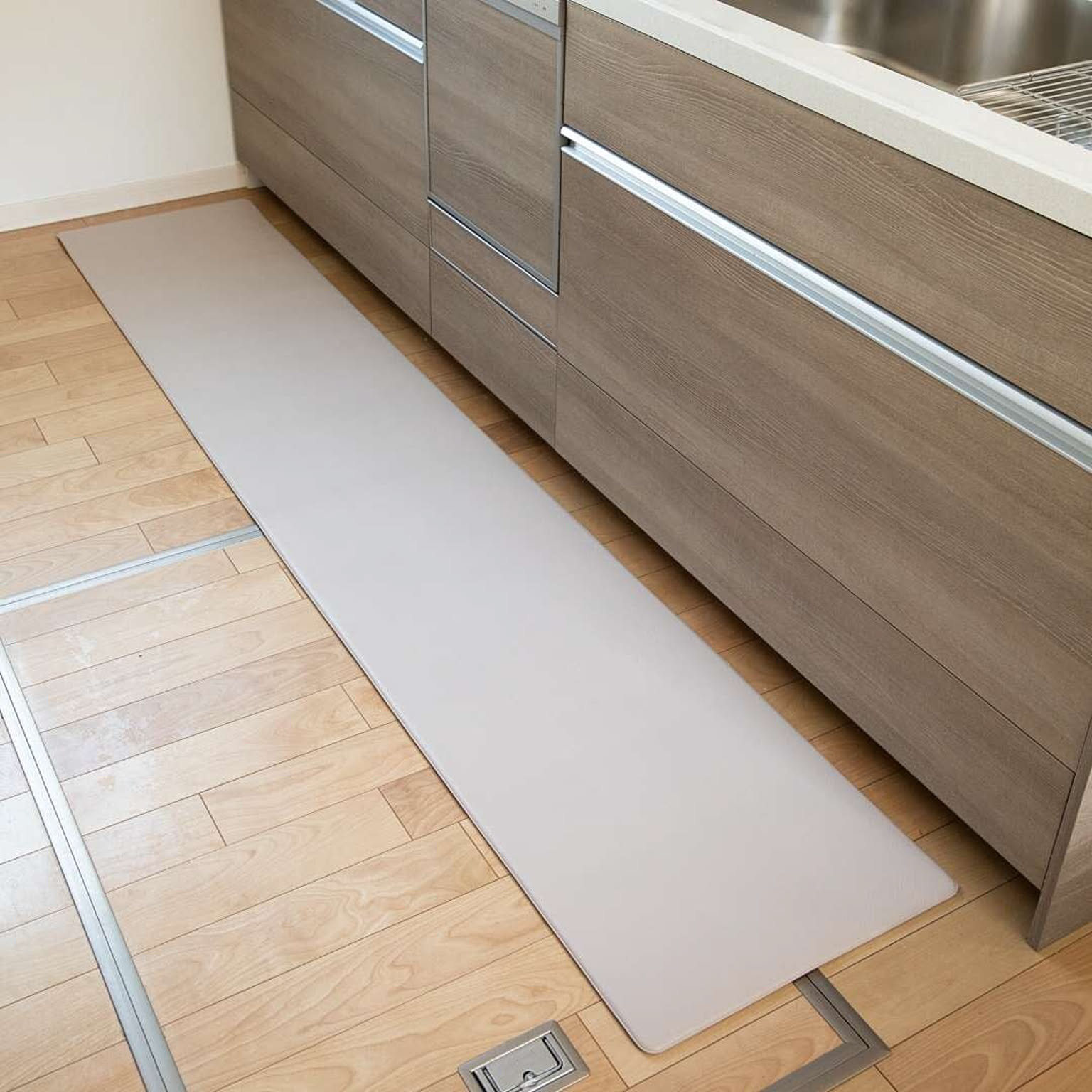 【オカトー】衝撃吸収キッチンマット アイボリー 45x240