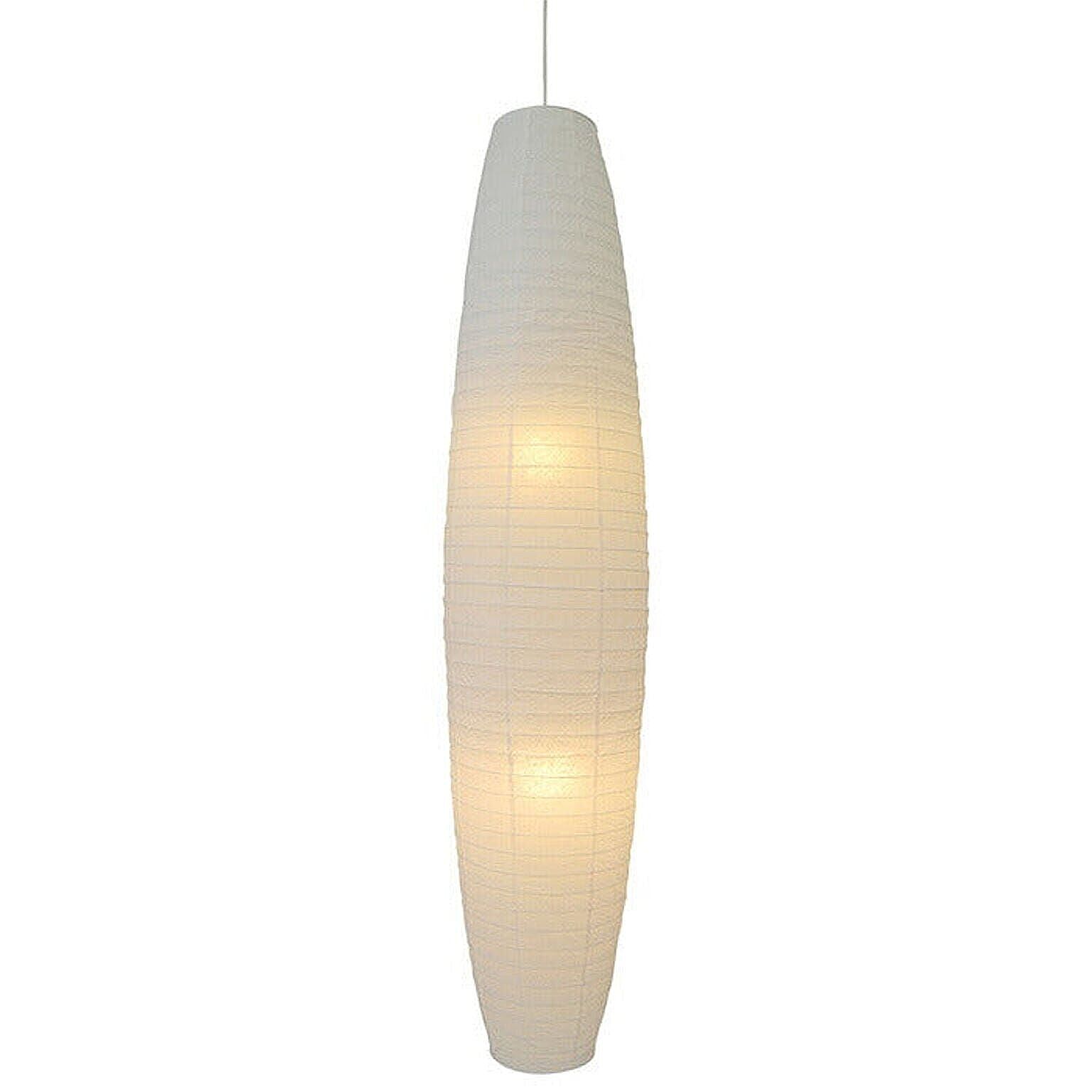 2灯 和紙 ペンダントライト larva 揉み紙N 電球付属なし シェードサイズ 幅320x奥行320x高さ1400mm 彩光デザイン