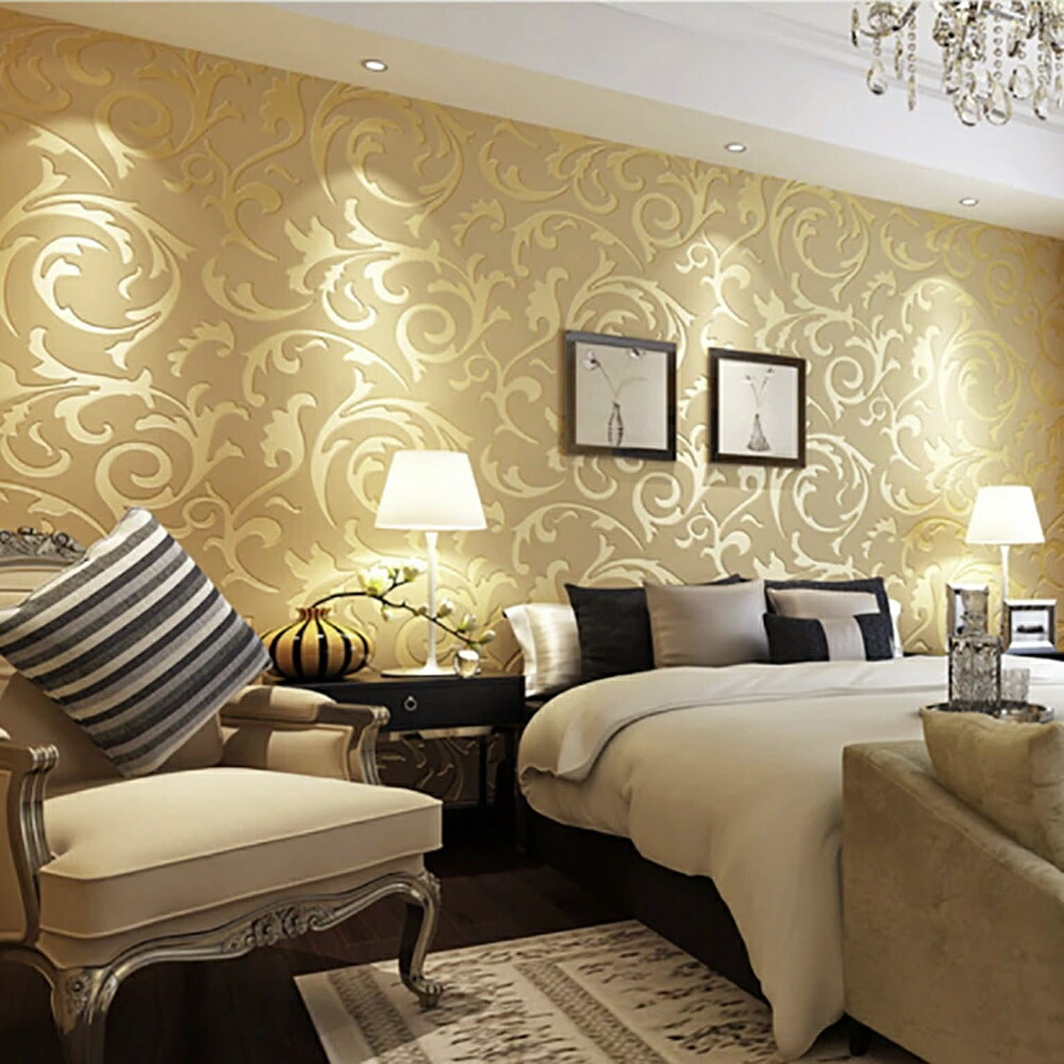 壁紙 3本セット エレガント 金or銀 53cm 950cm Diy のりなし かわいい おしゃれ クロス 補修 ラグジュアリー 北欧 輸入壁紙 ラッシュ 賃貸 背景 プレゼント 通販 Roomclipショッピング