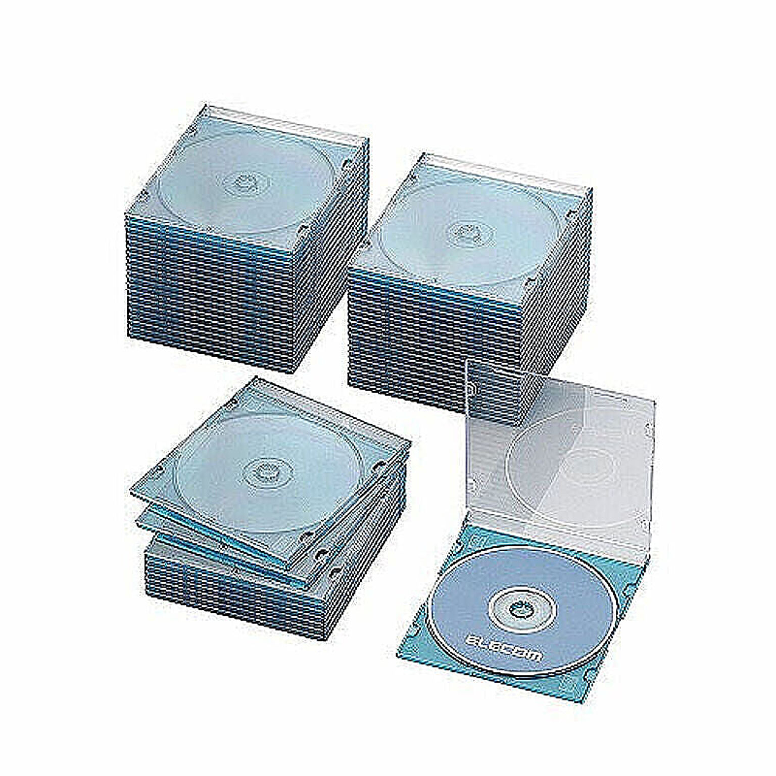 エレコム　Blu-ray/DVD/CDケース(スリム/PS/1枚収納)　CCD-JSCS50CBU 管理No. 4953103400207
