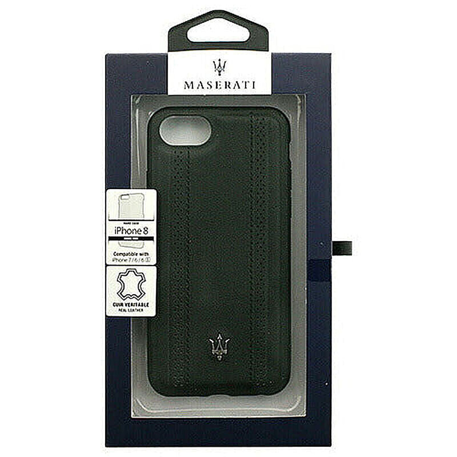 MASERATI 公式ライセンス品 iPhone8/7/6s/6専用 本革バックカバー MAGPEHCI8BK 管理No. 4526397968458