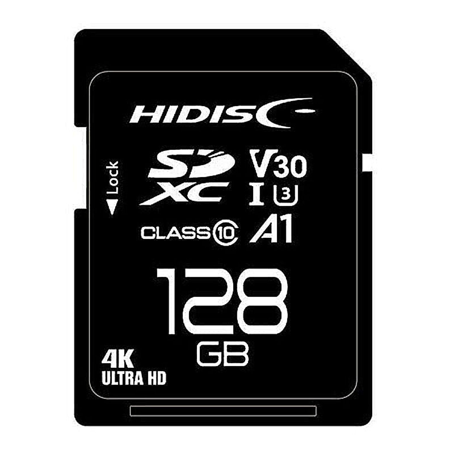HIDISC 超高速SDXCカード 128GB CLASS10 UHS-I Speed class3, A1対応 HDSDX128GCL10V30 管理No. 4984279652077